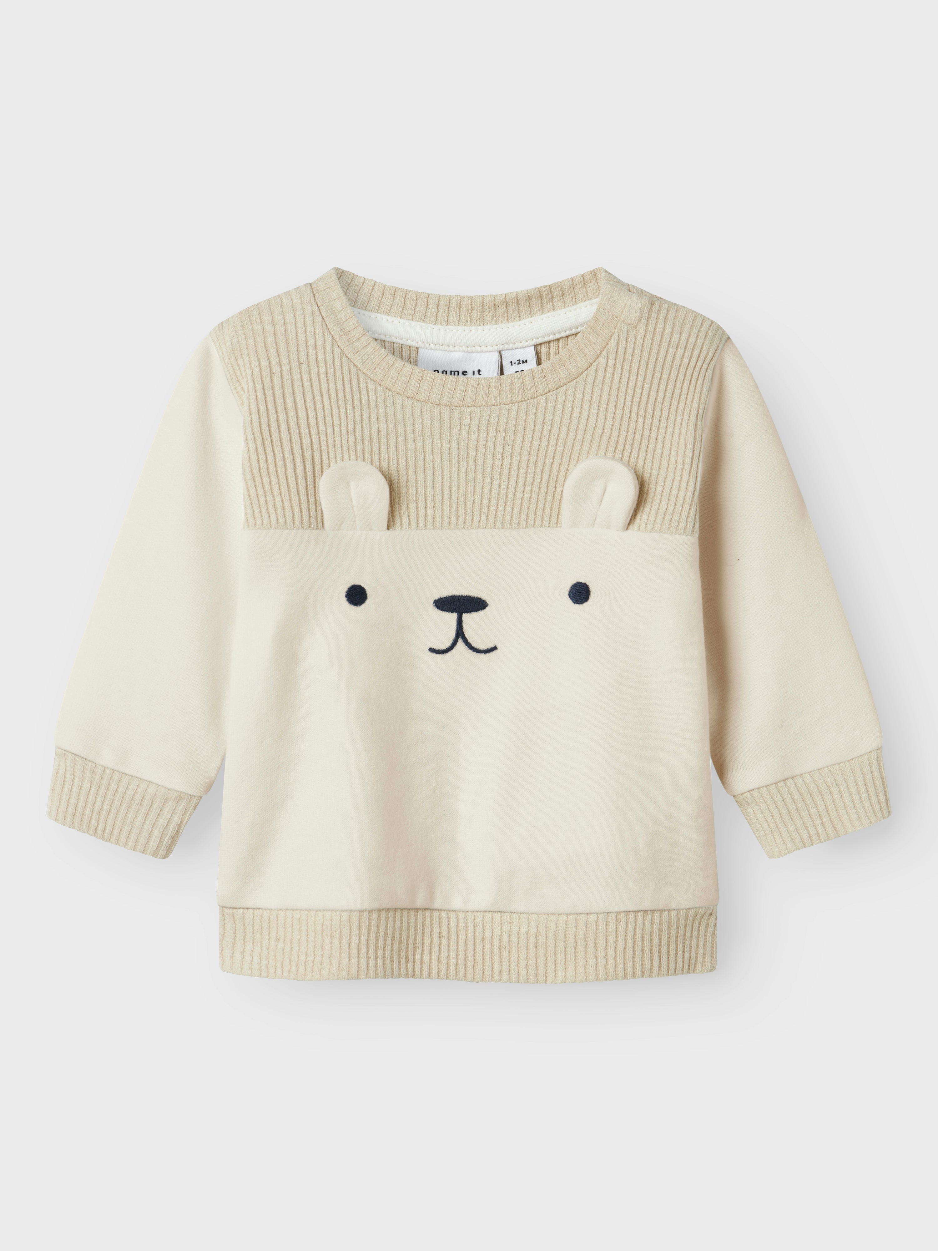 Sudadera Oso Blanca Bebé