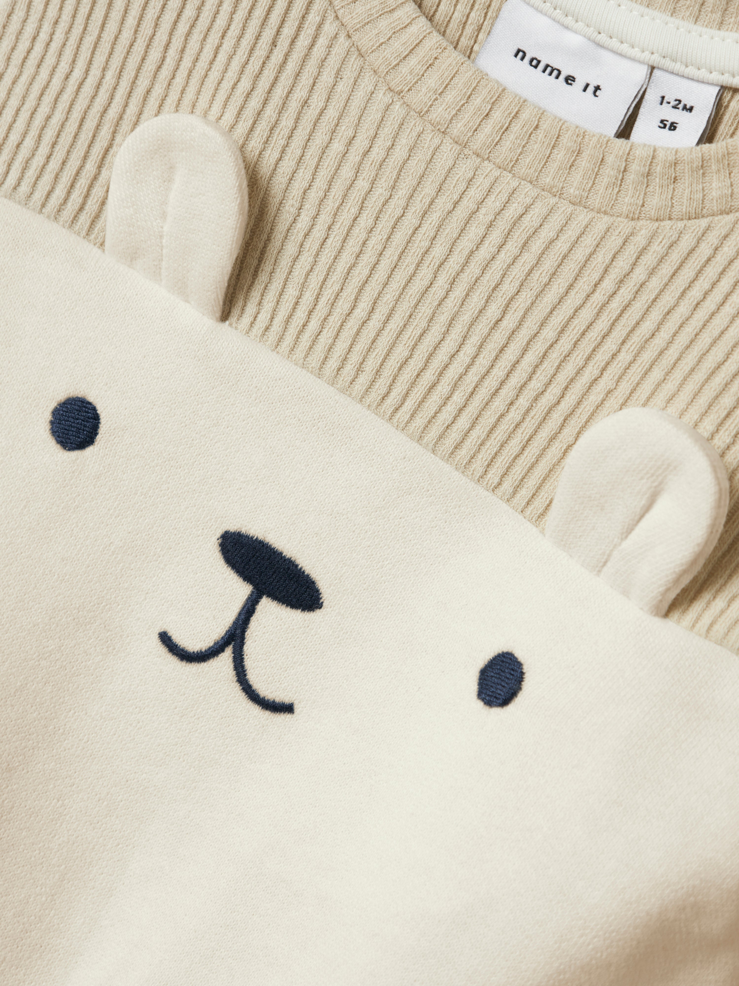 Sudadera Oso Blanca Bebé