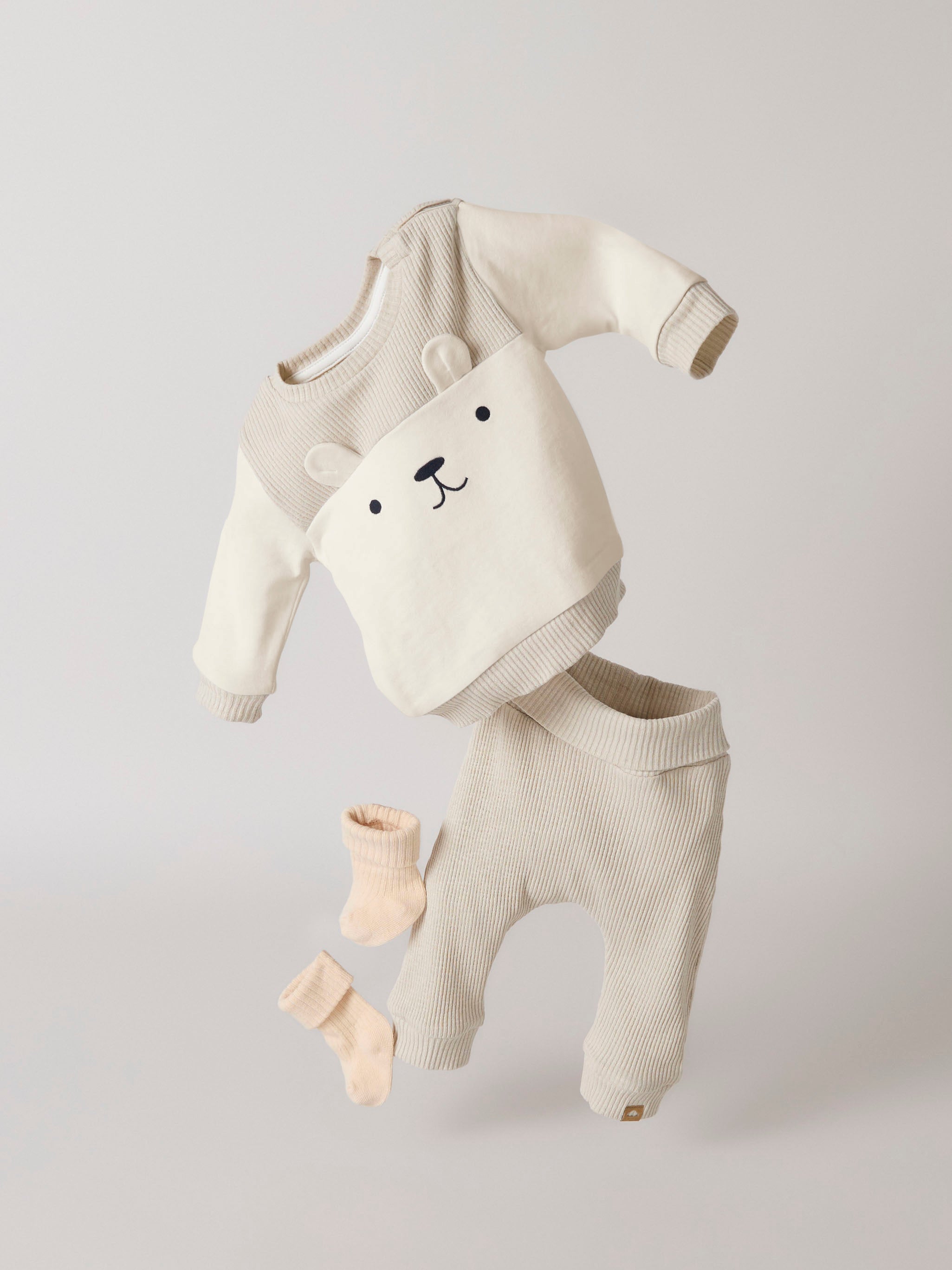 Sudadera Oso Blanca Bebé