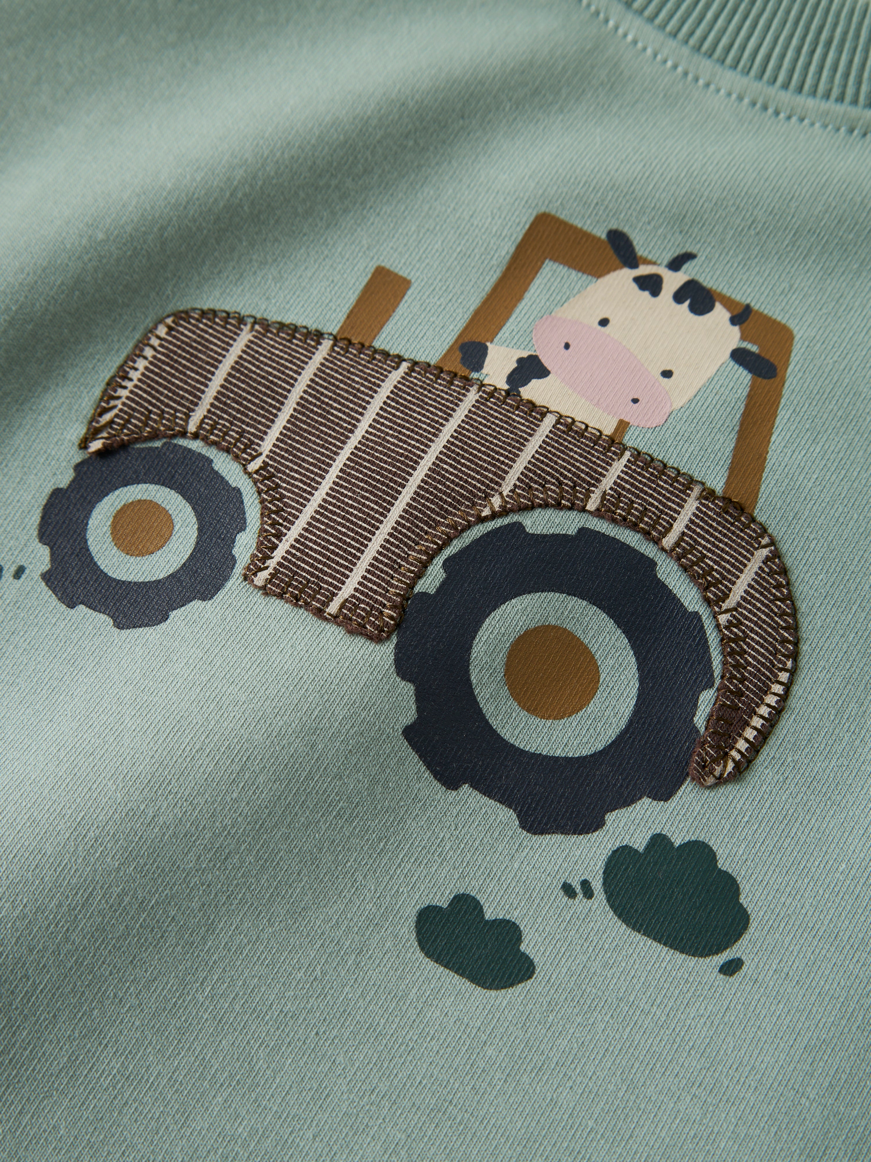 Sudadera Vaca Verde Bebé
