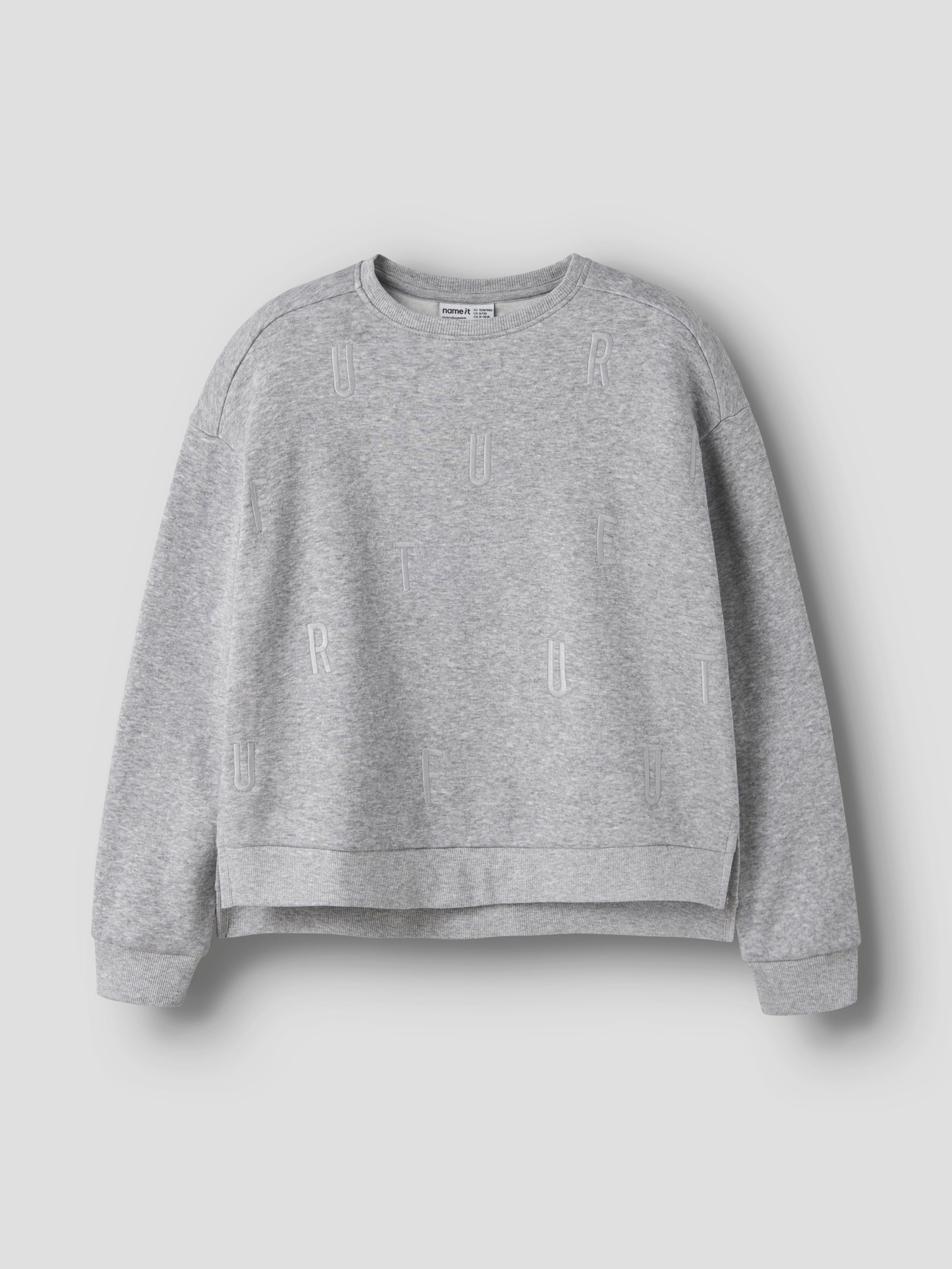 Sudadera Letras Gris Kid