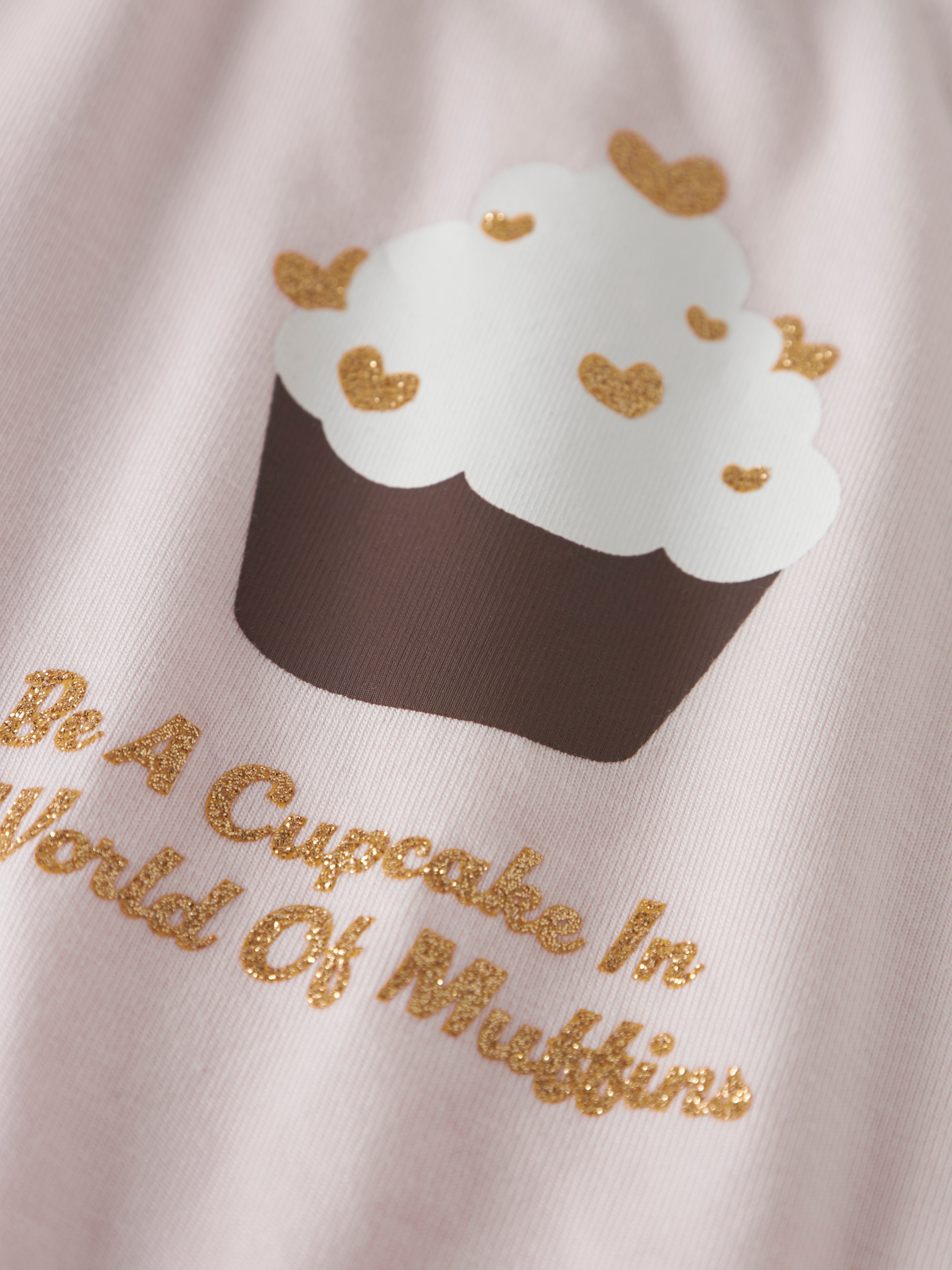 Camiseta Cupcake Rosa Mini