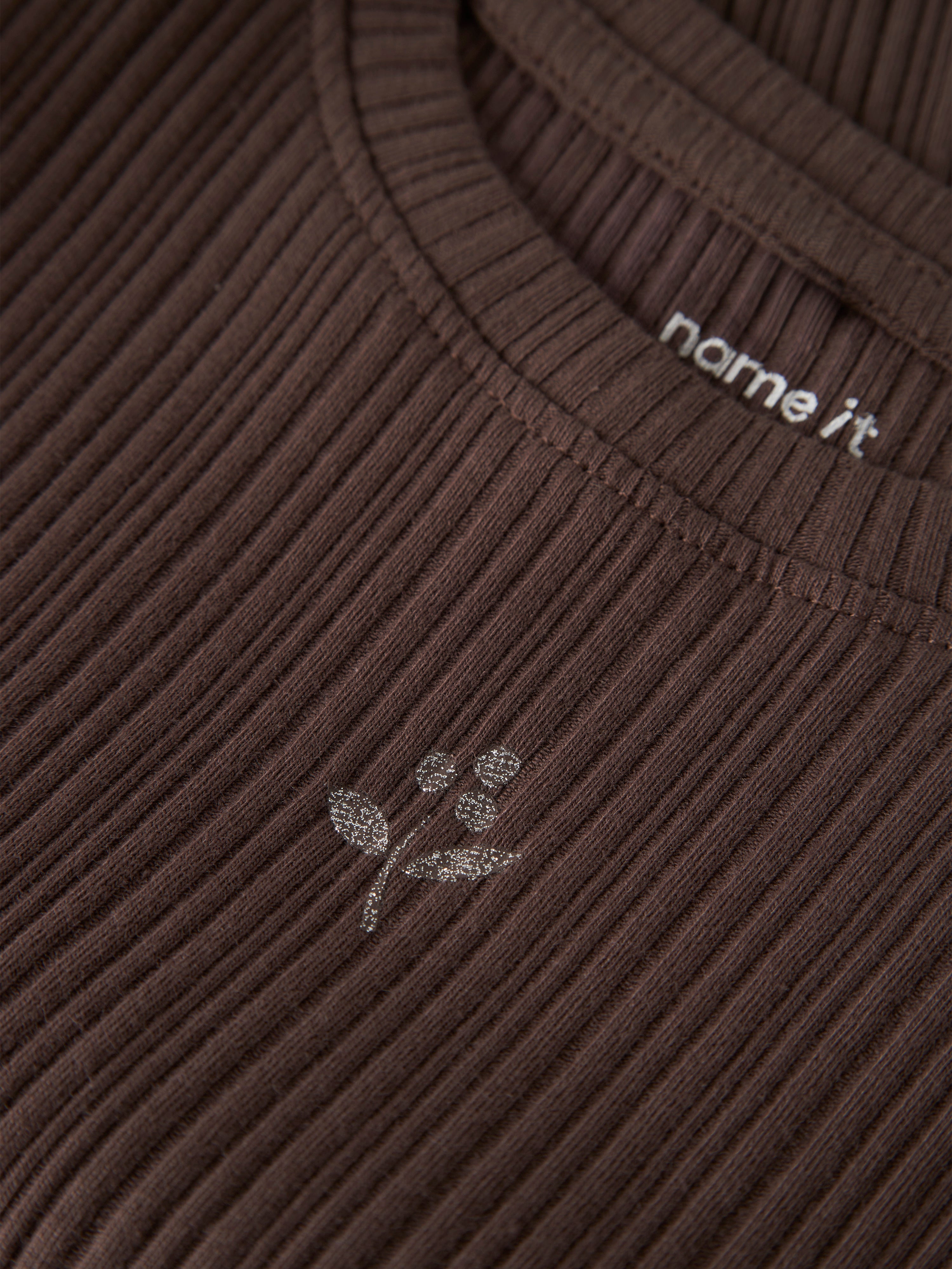 Camiseta Marrón Canalé Volantes Mini