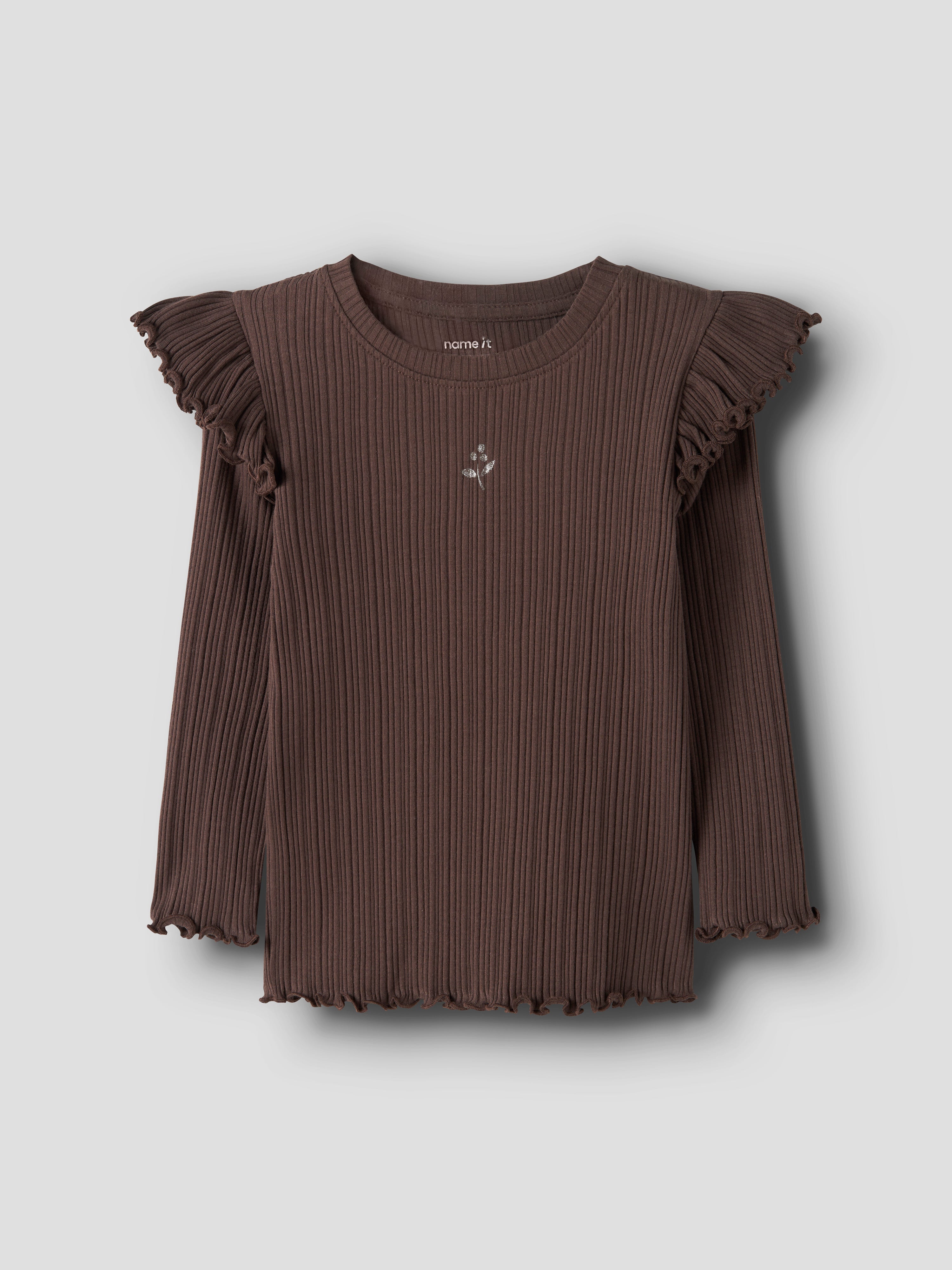 Camiseta Marrón Canalé Volantes Mini