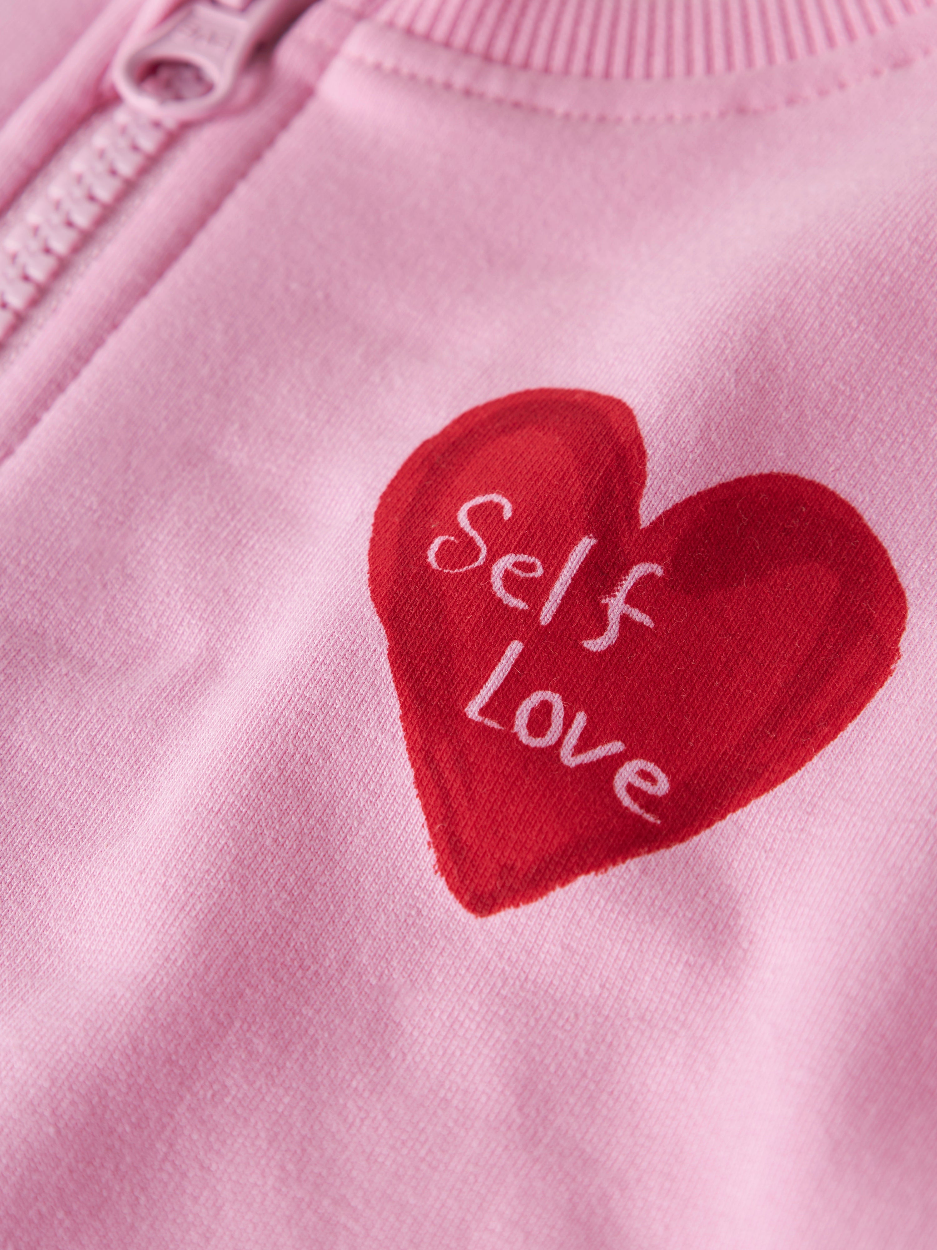 Sudadera Cremallera Corazón Rosa Mini