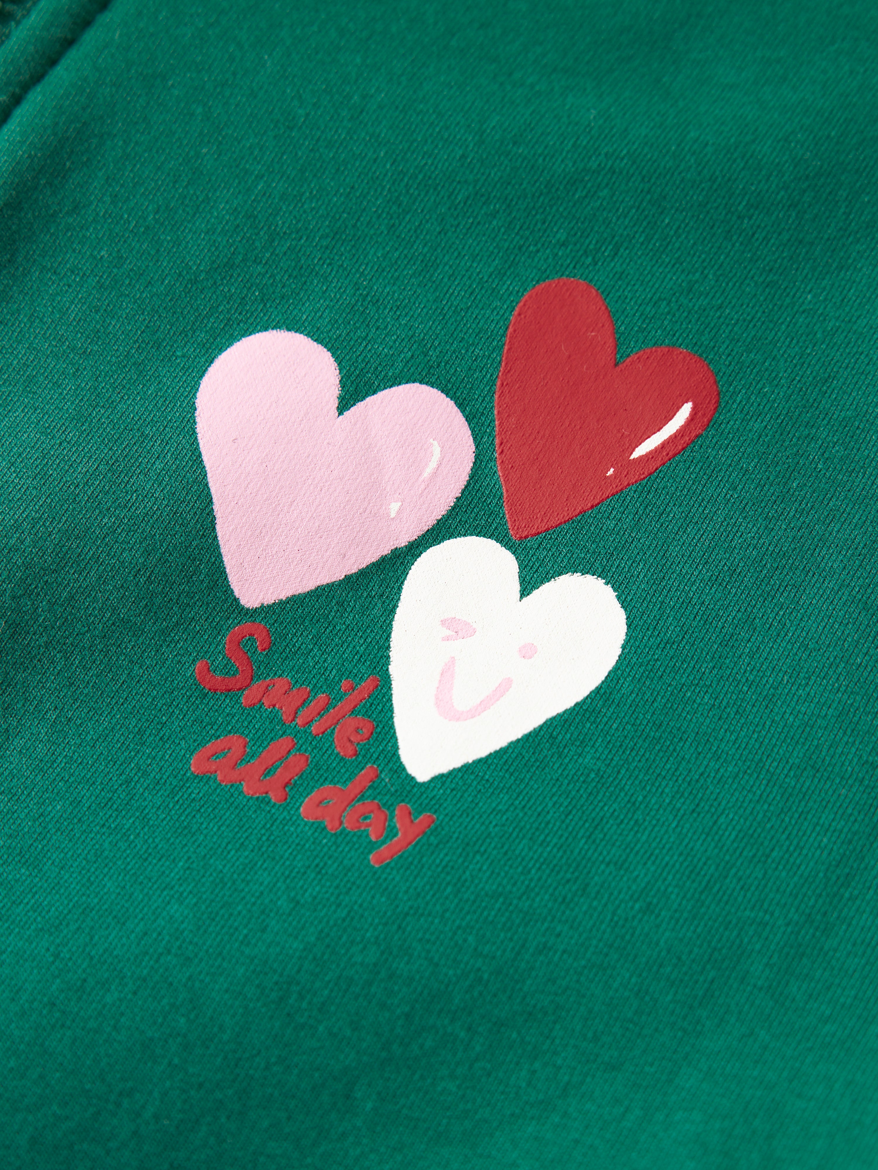 Sudadera Cremallera Corazón Verde Mini
