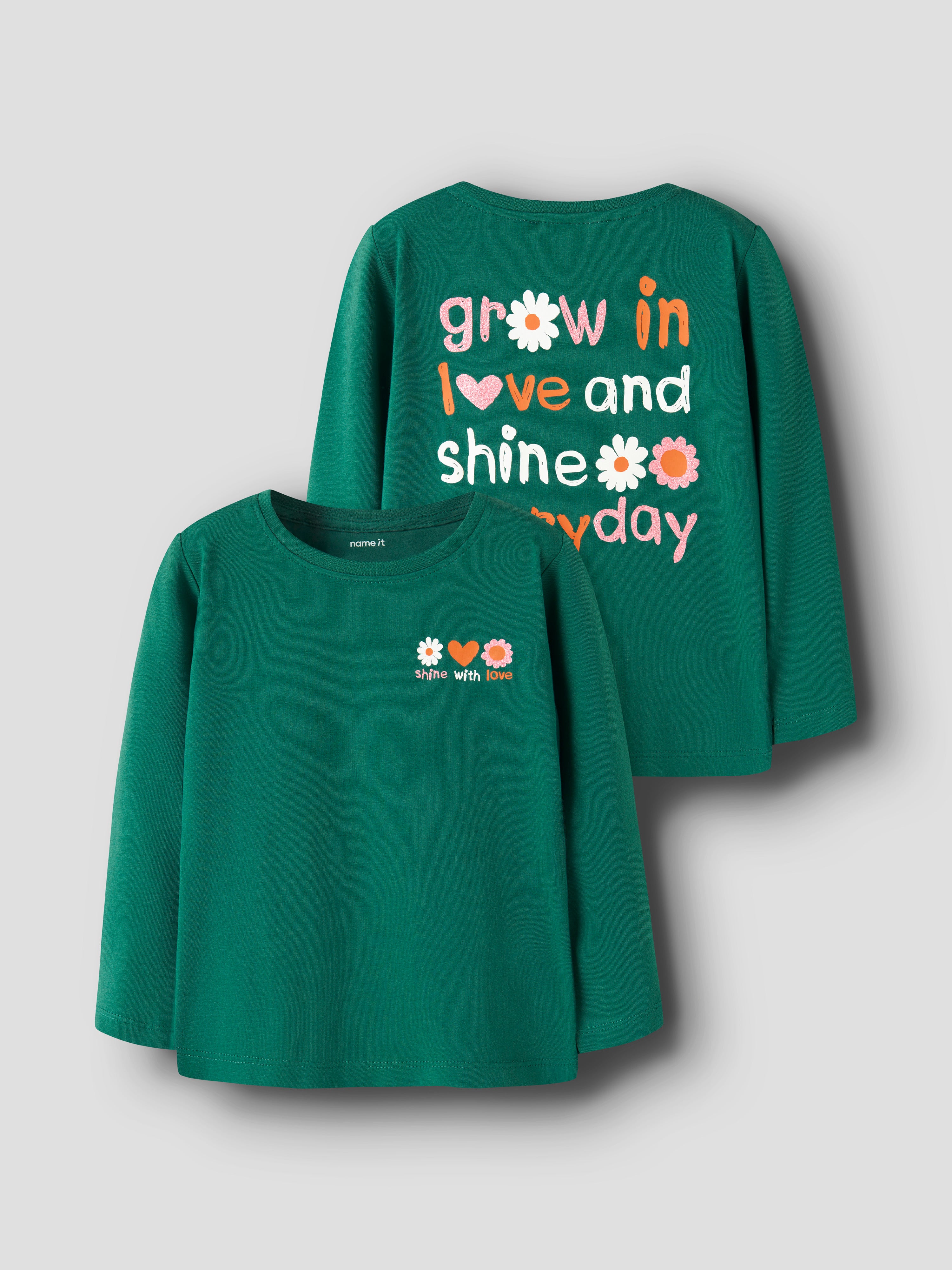 Camiseta Verde Flores Mini