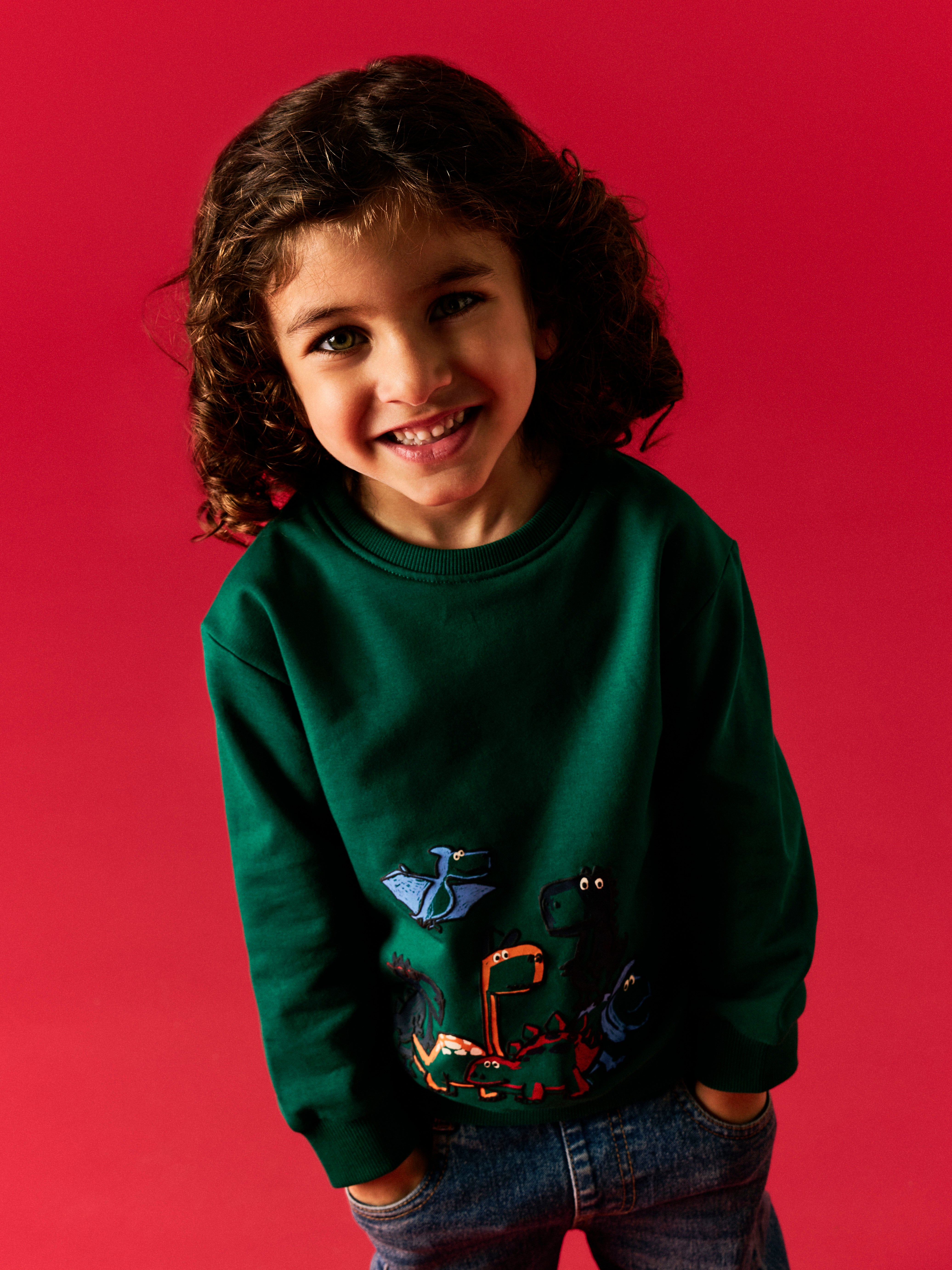 Sudadera Animalitos Verde Oscuro Mini