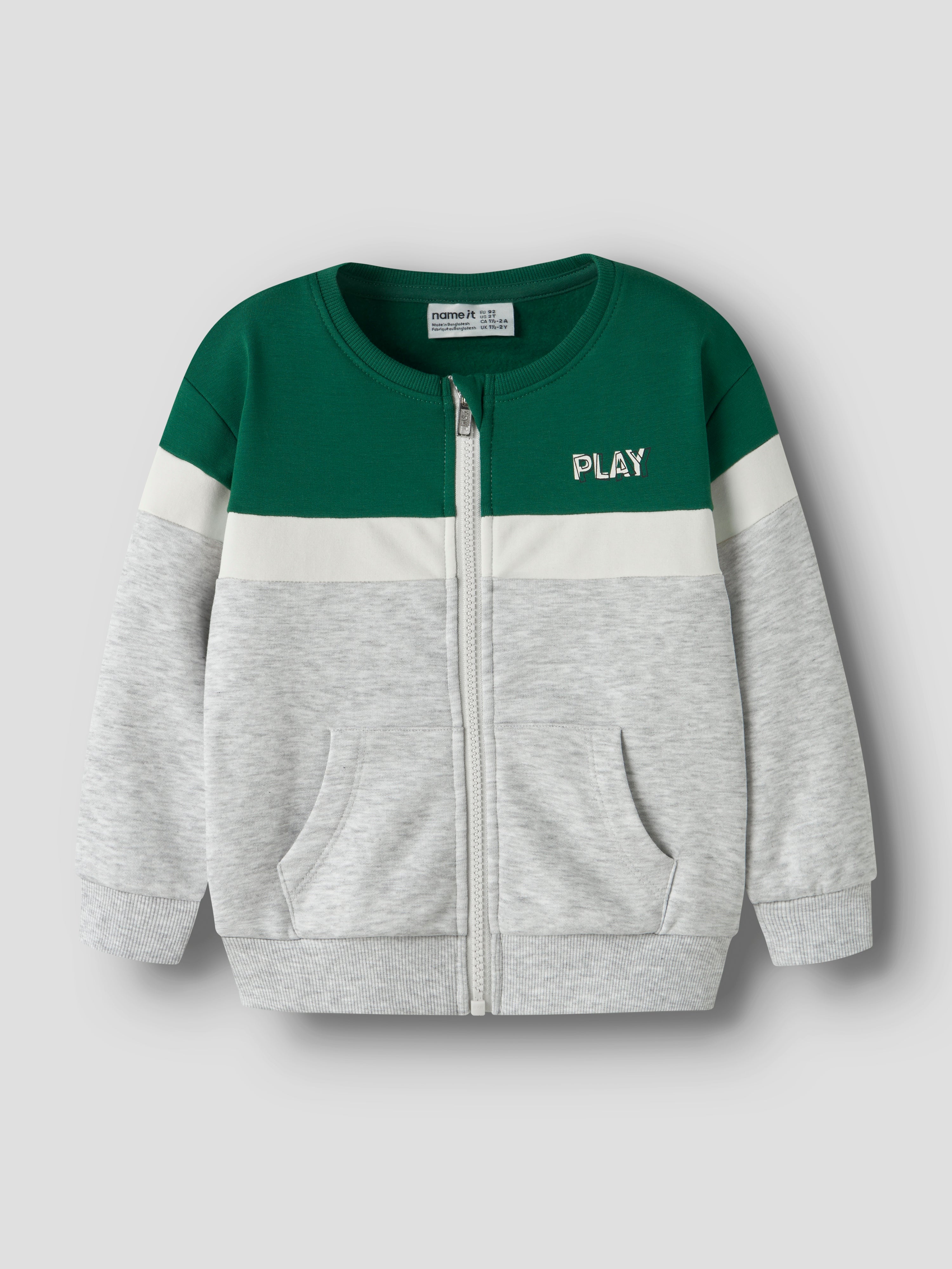 Sudadera Cremallera Gris Mini