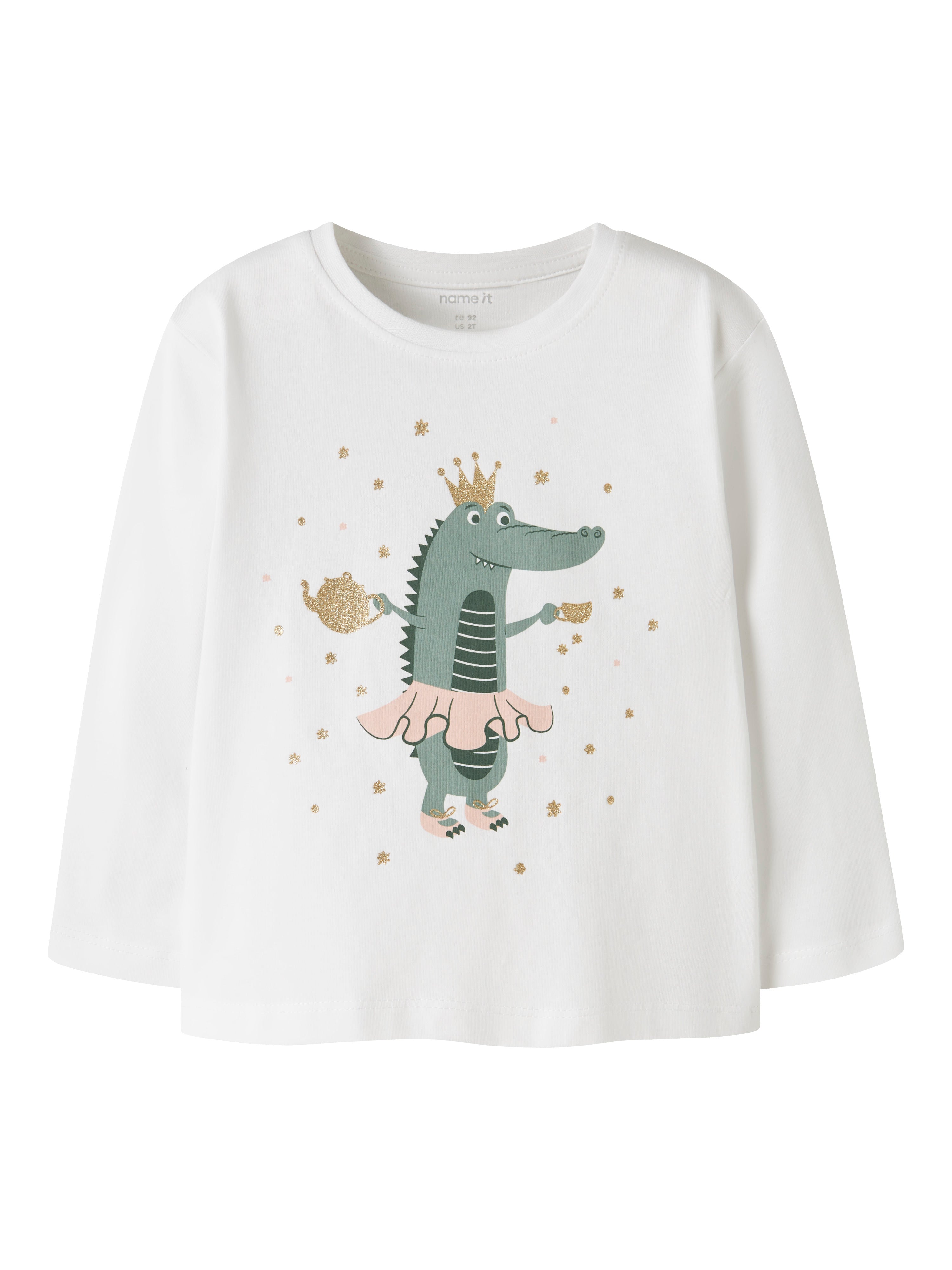 Camiseta Cocodrilo Blanco Mini