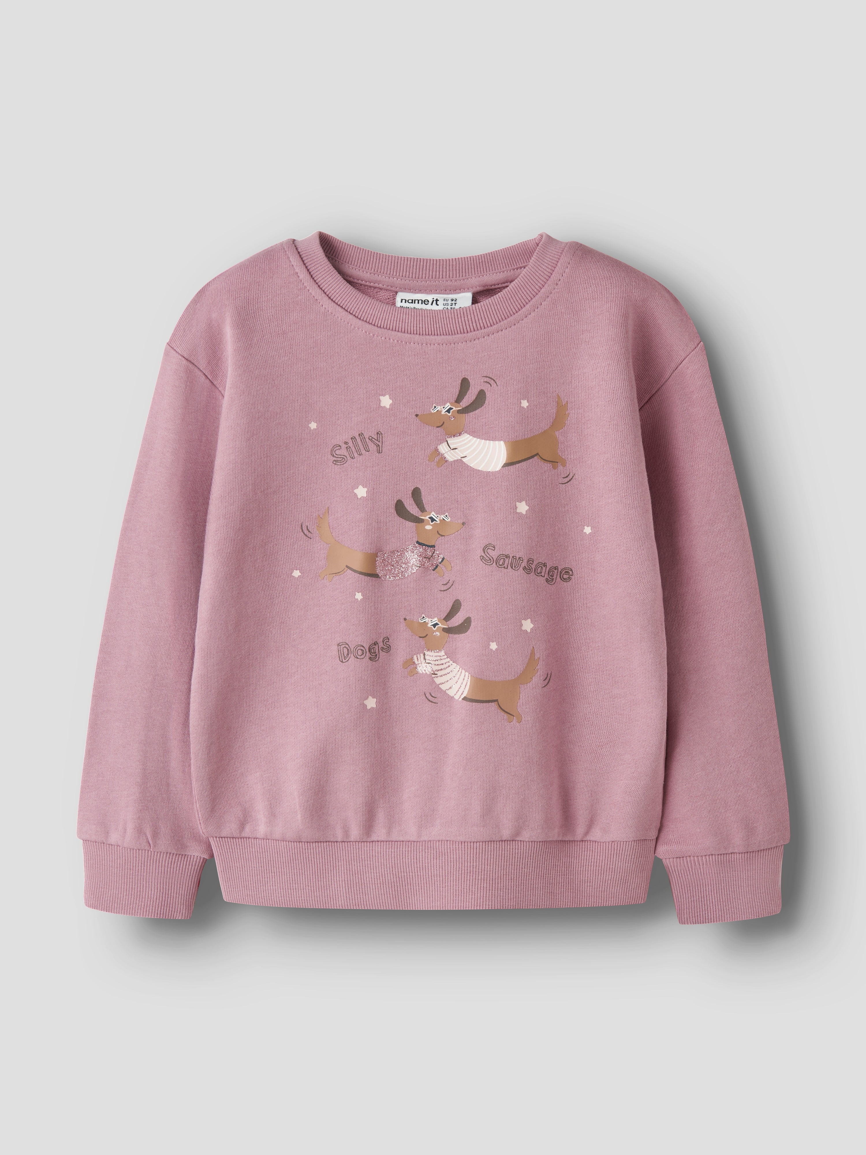 Sudadera Lila Perrito Salchicha Mini