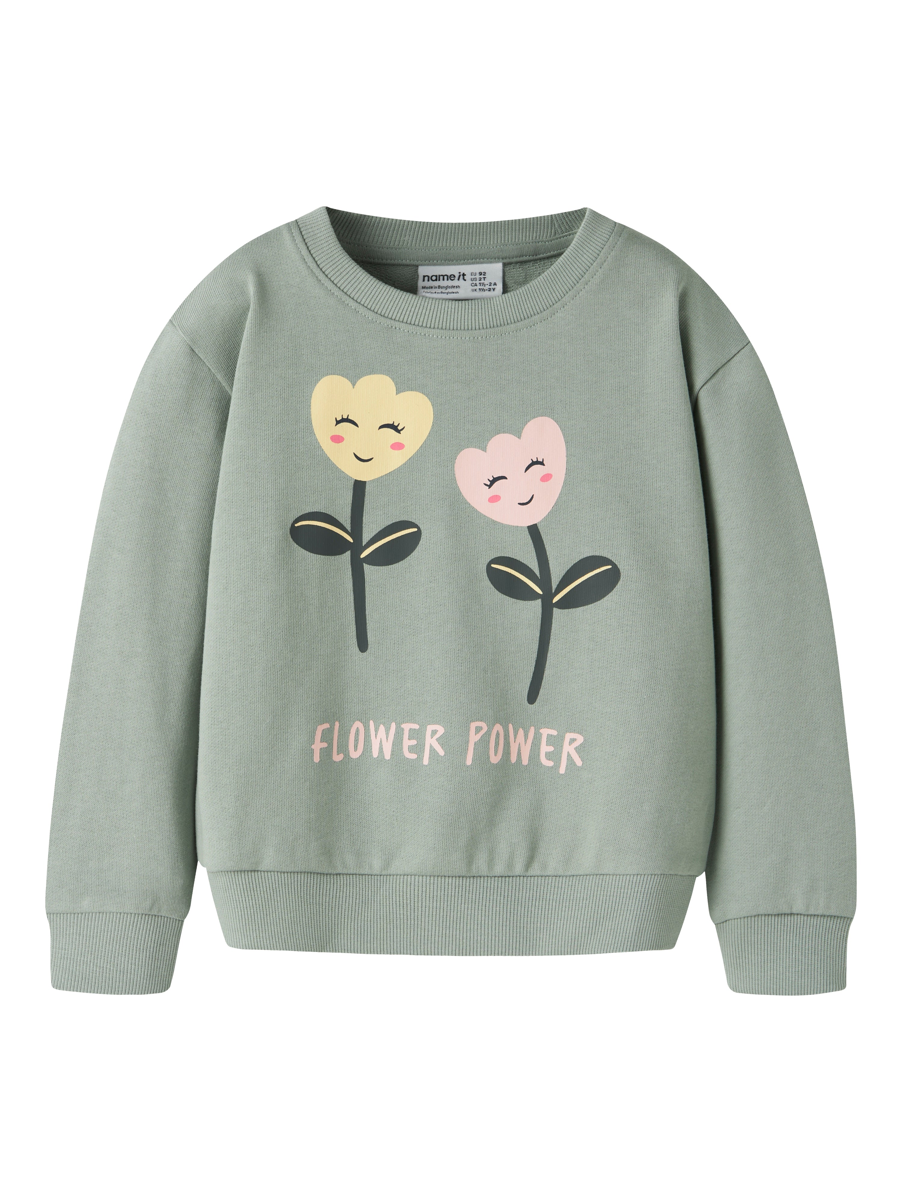 Sudadera Flower Power Verde Mini
