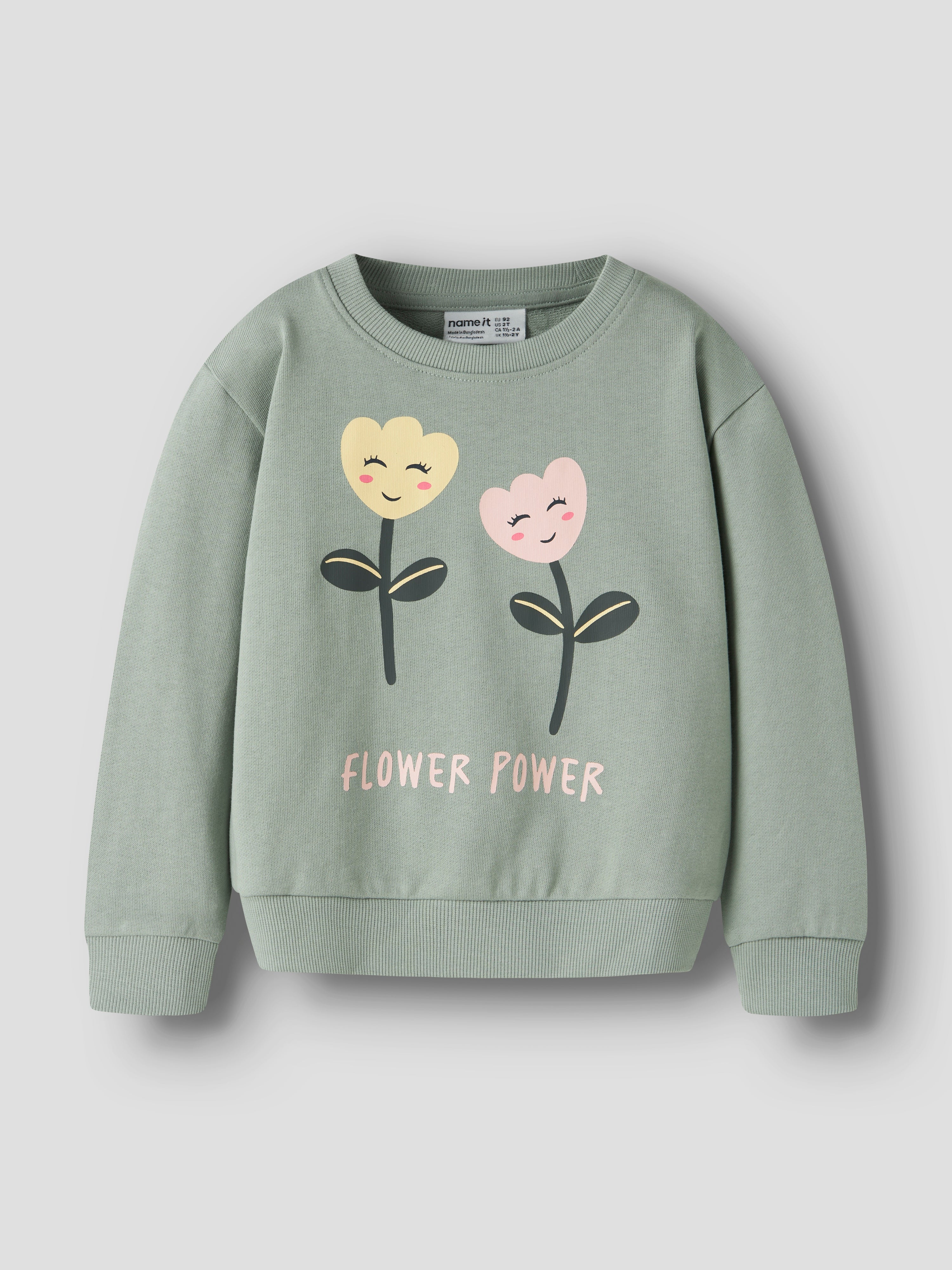 Sudadera Flower Power Verde Mini