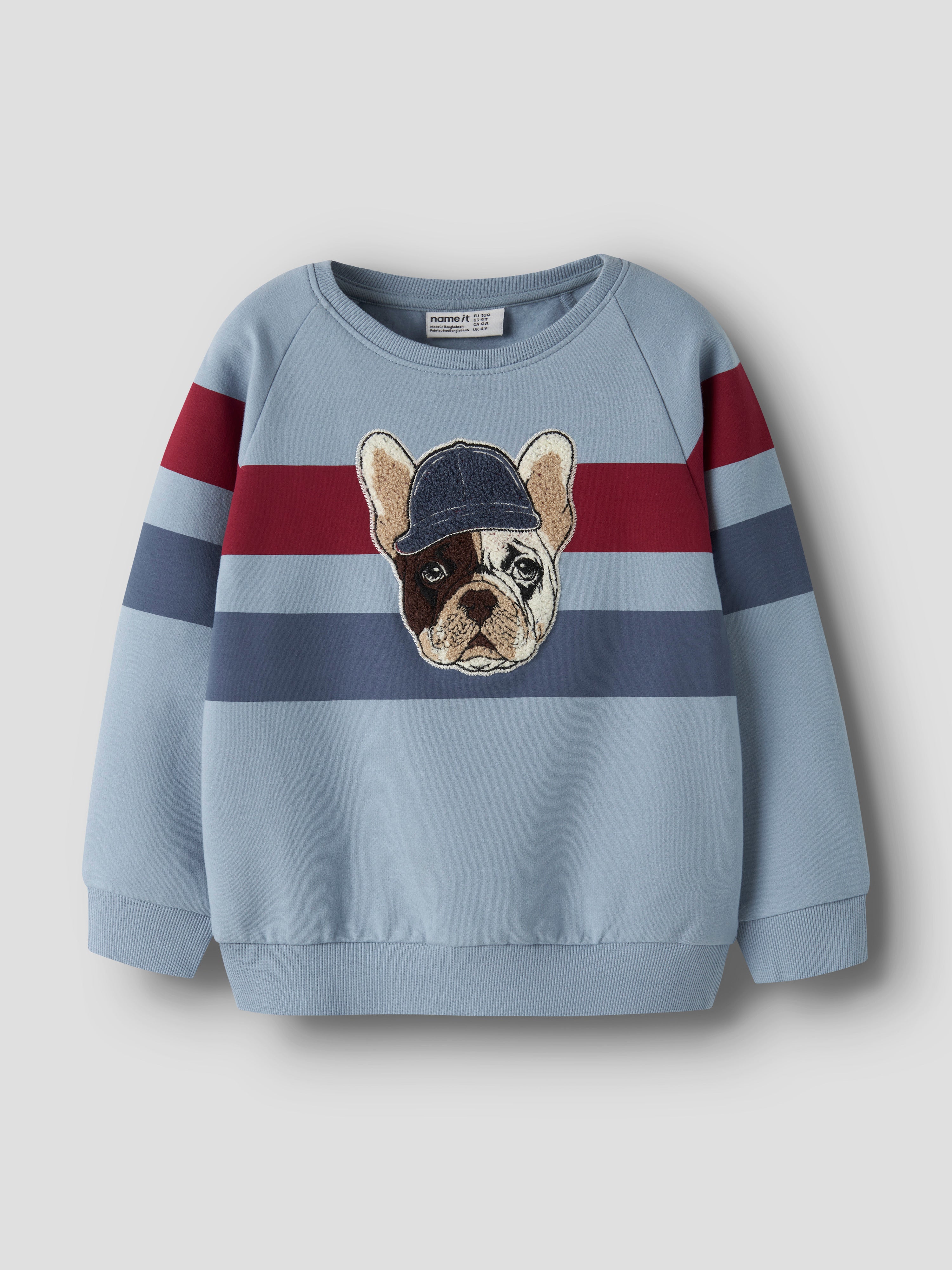 Sudadera Rayas Azul Perrito Mini