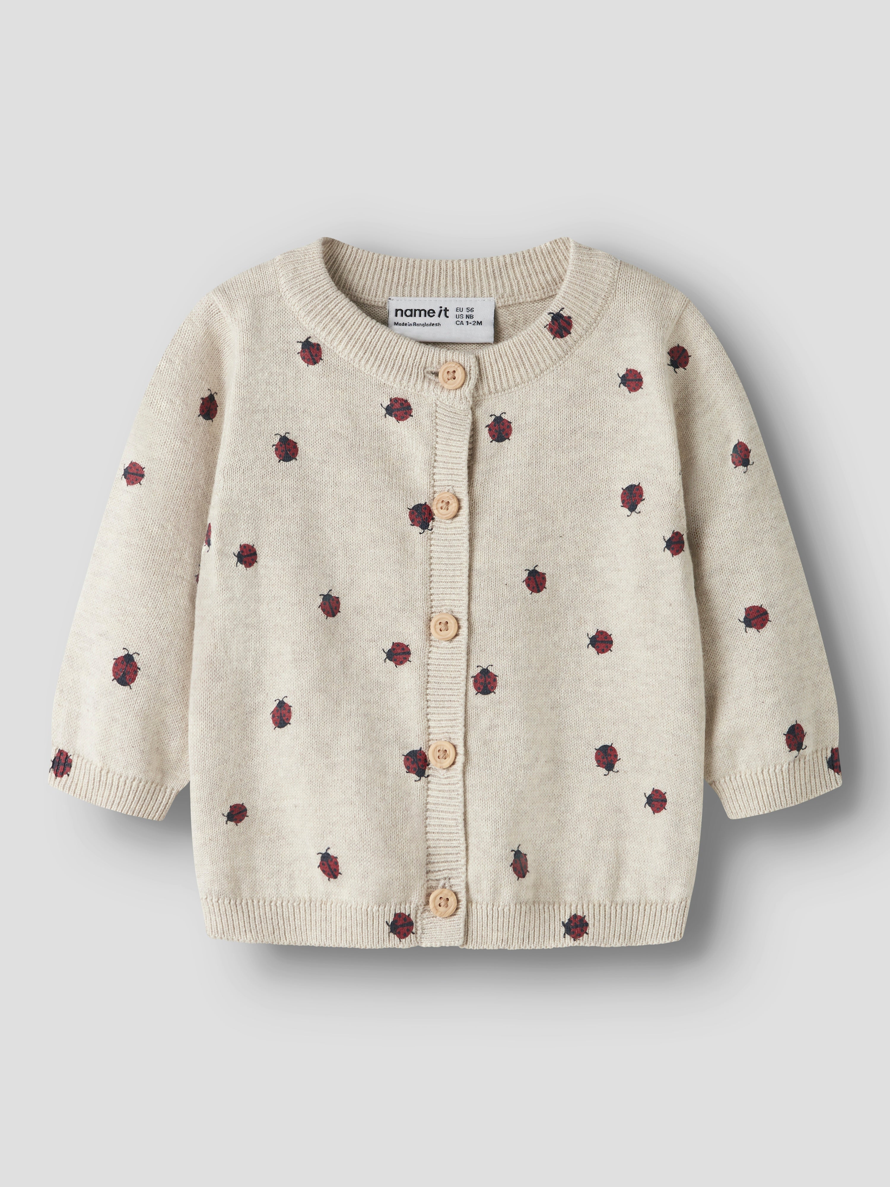Cárdigan Punto Mariquitas Beige Bebé
