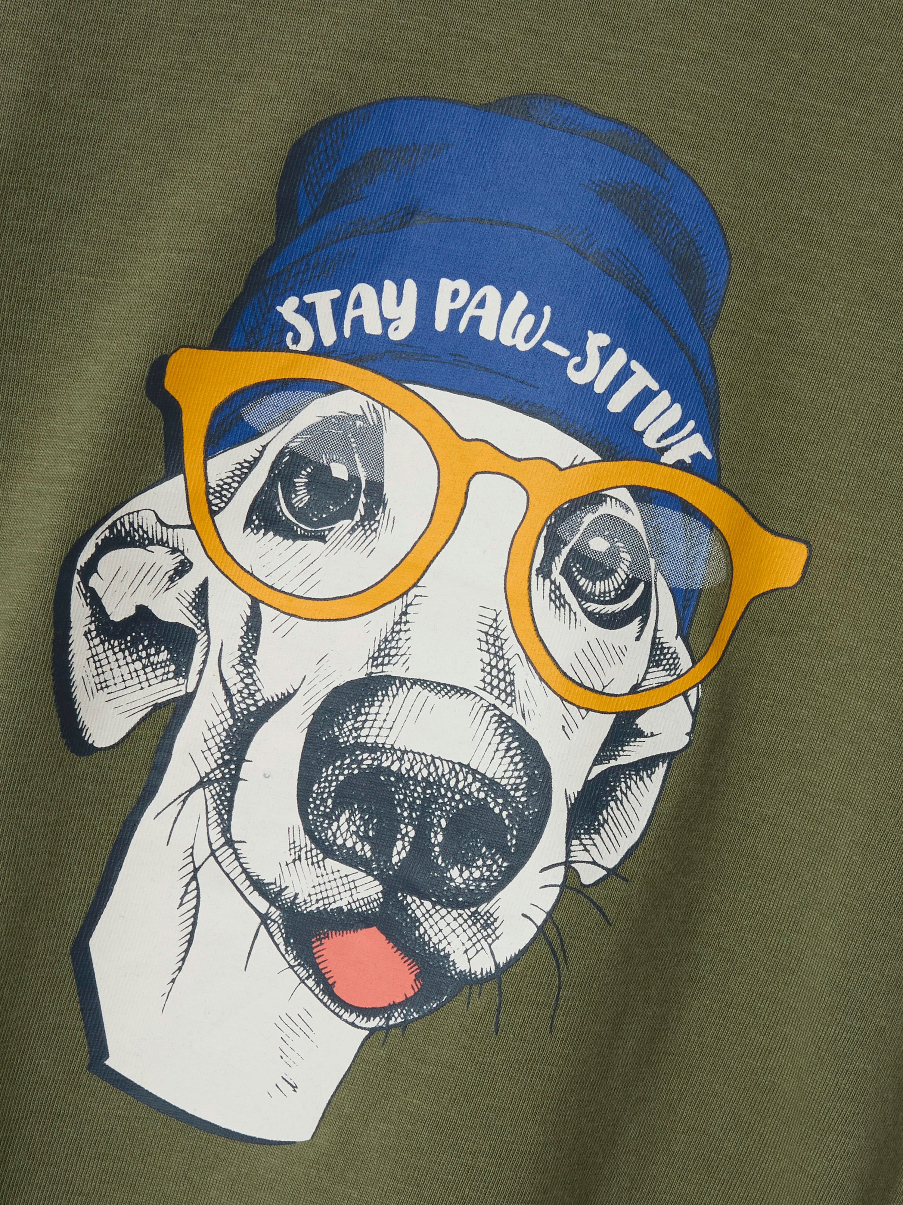 Camiseta Perrito Gafas Verde Mini