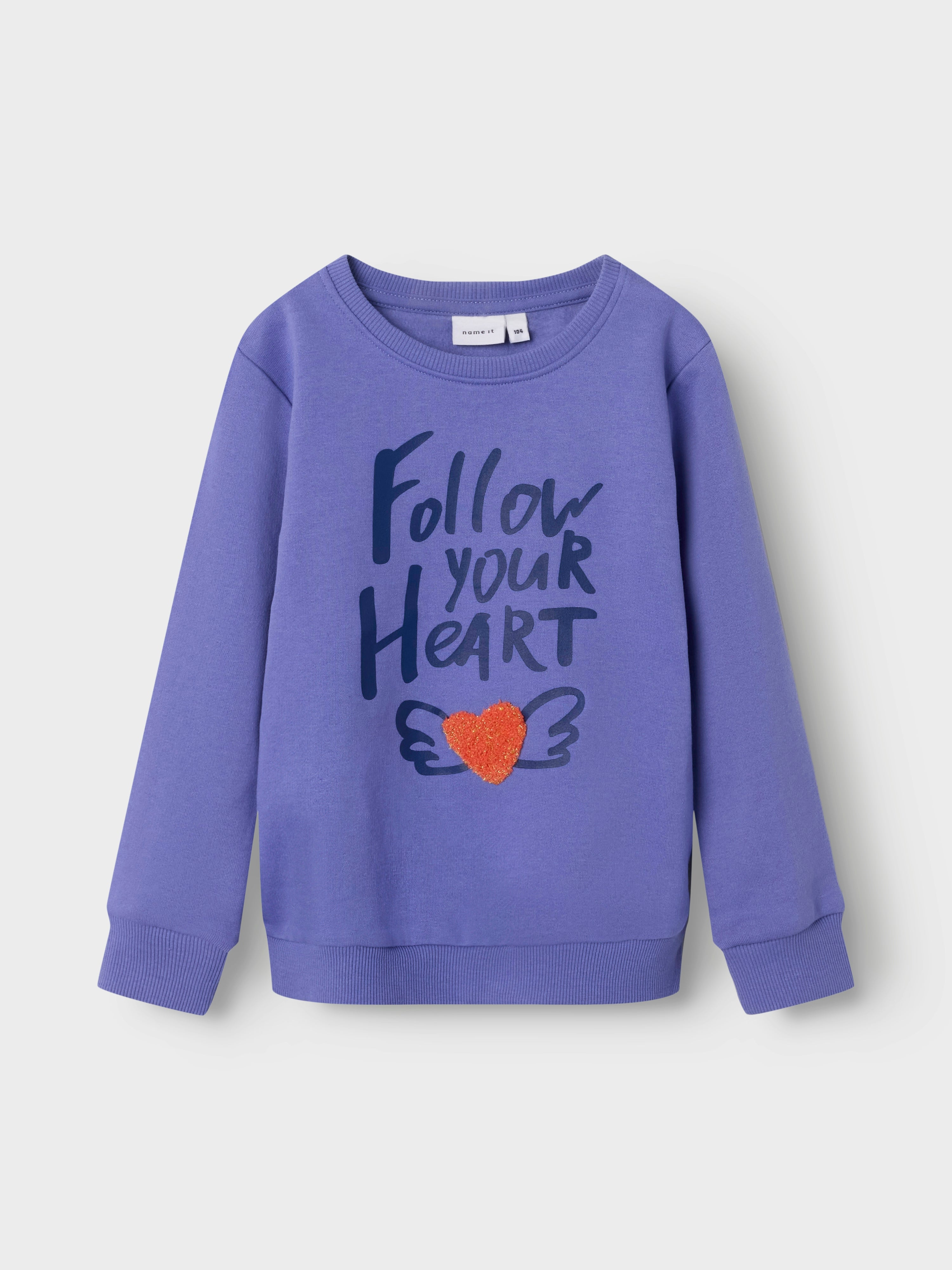Sudadera Corazón Alas Morada Mini
