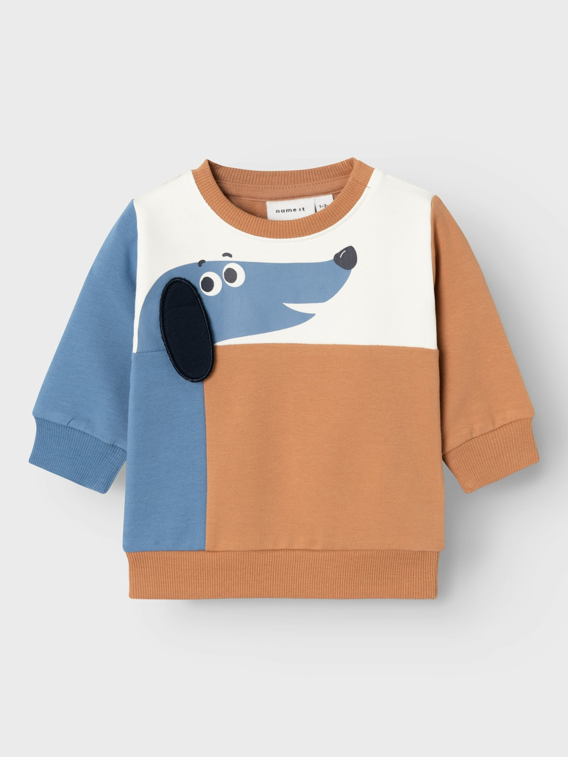 Sudadera Tricolor Perrito Bebé Marrón