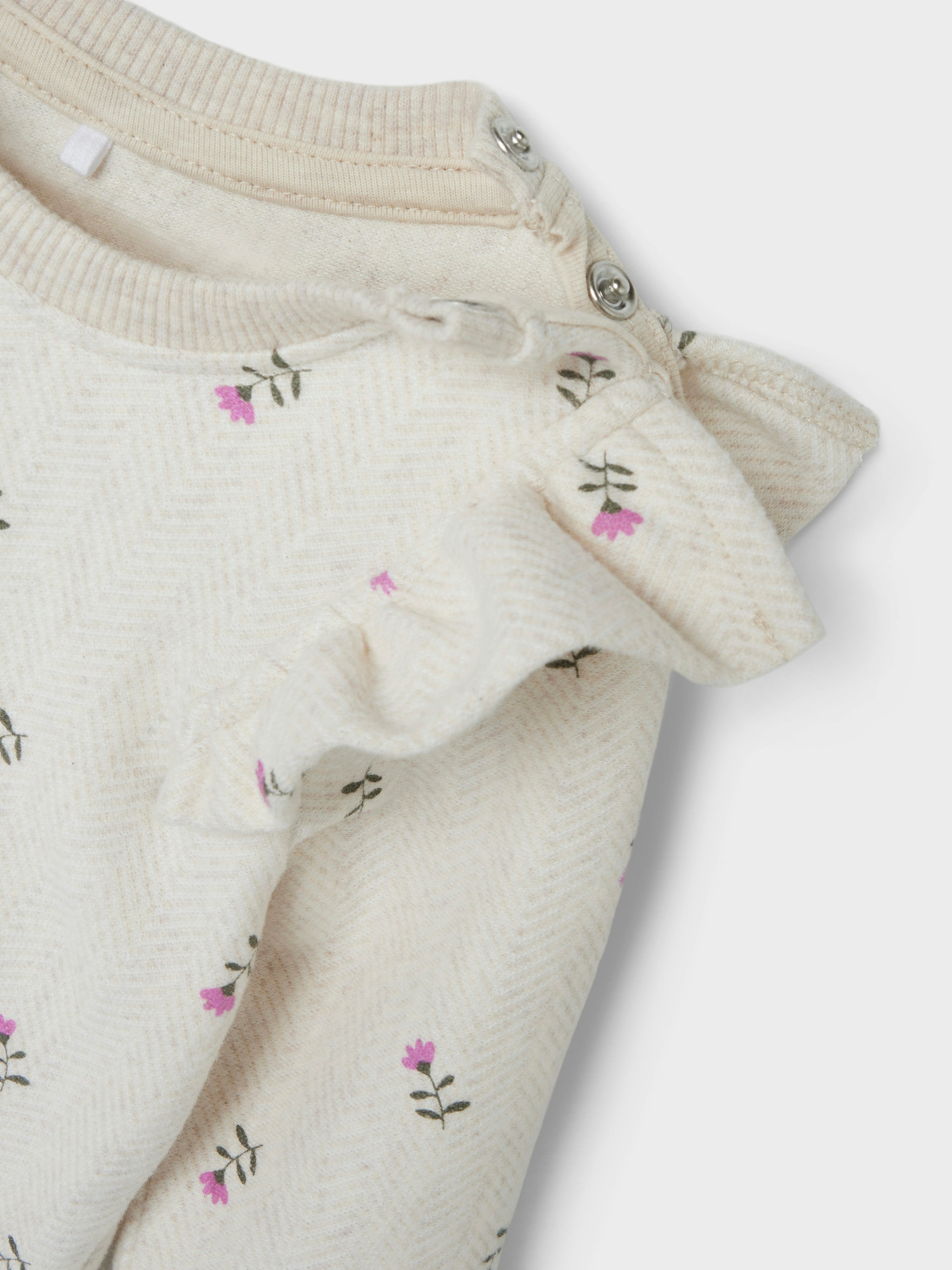 Sudadera Volantes Bebé Beige