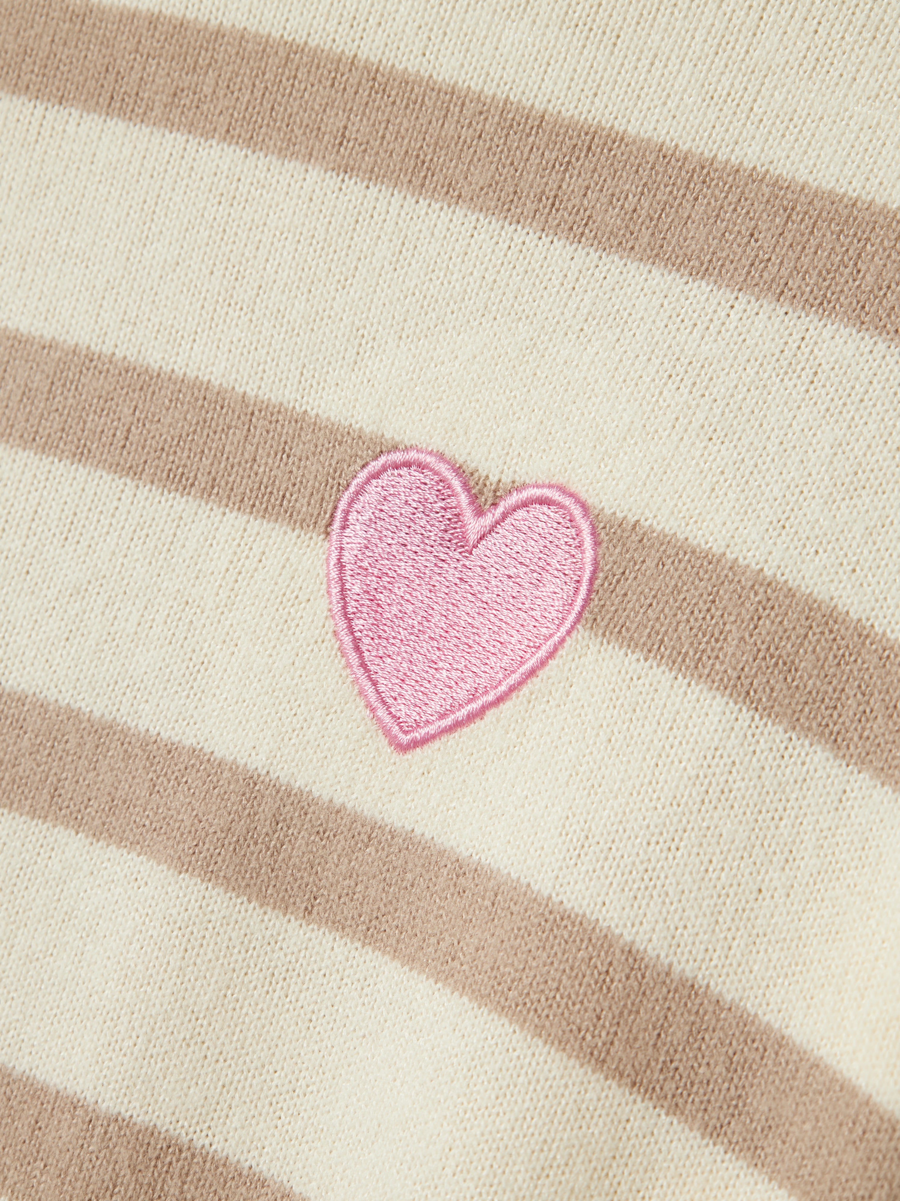 Jersey Rayas Corazón Kid Beige