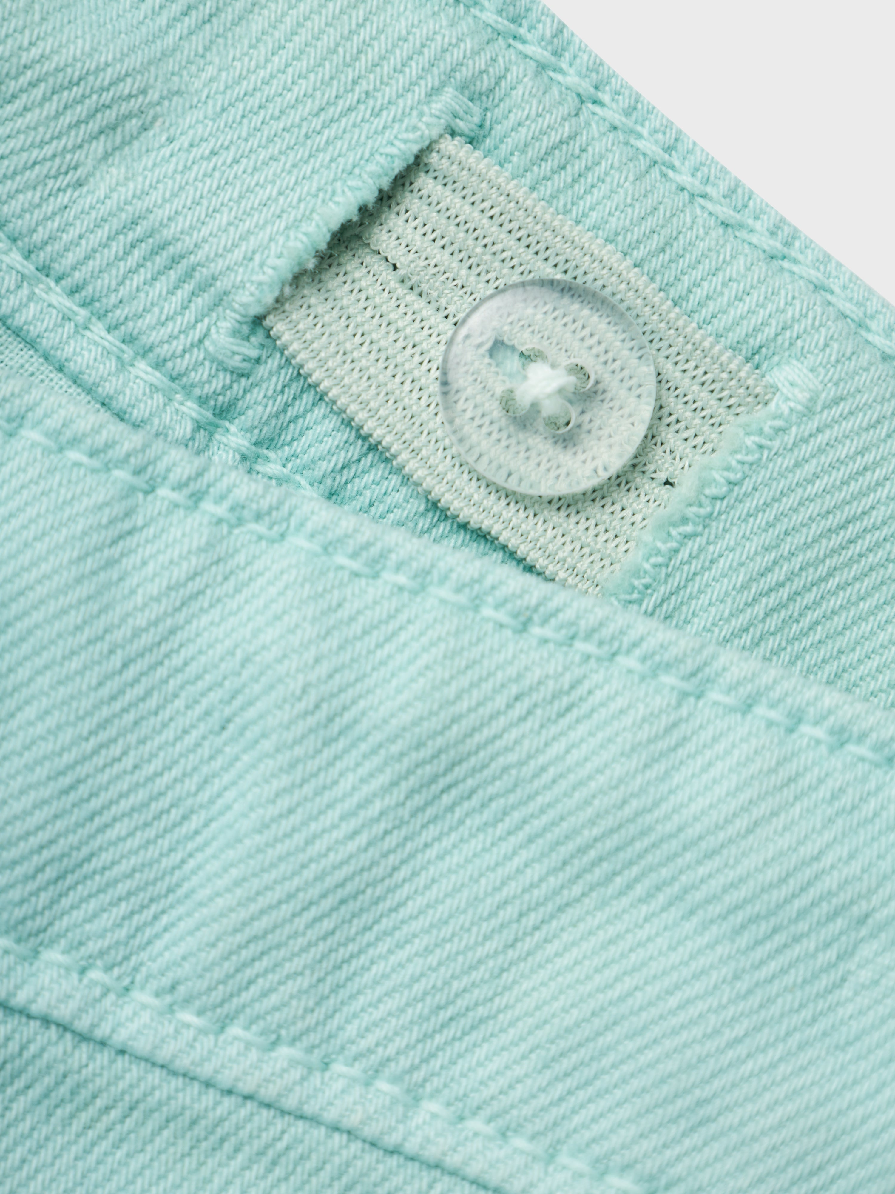 Short Vaquero Deshilachado Verde Agua Mini