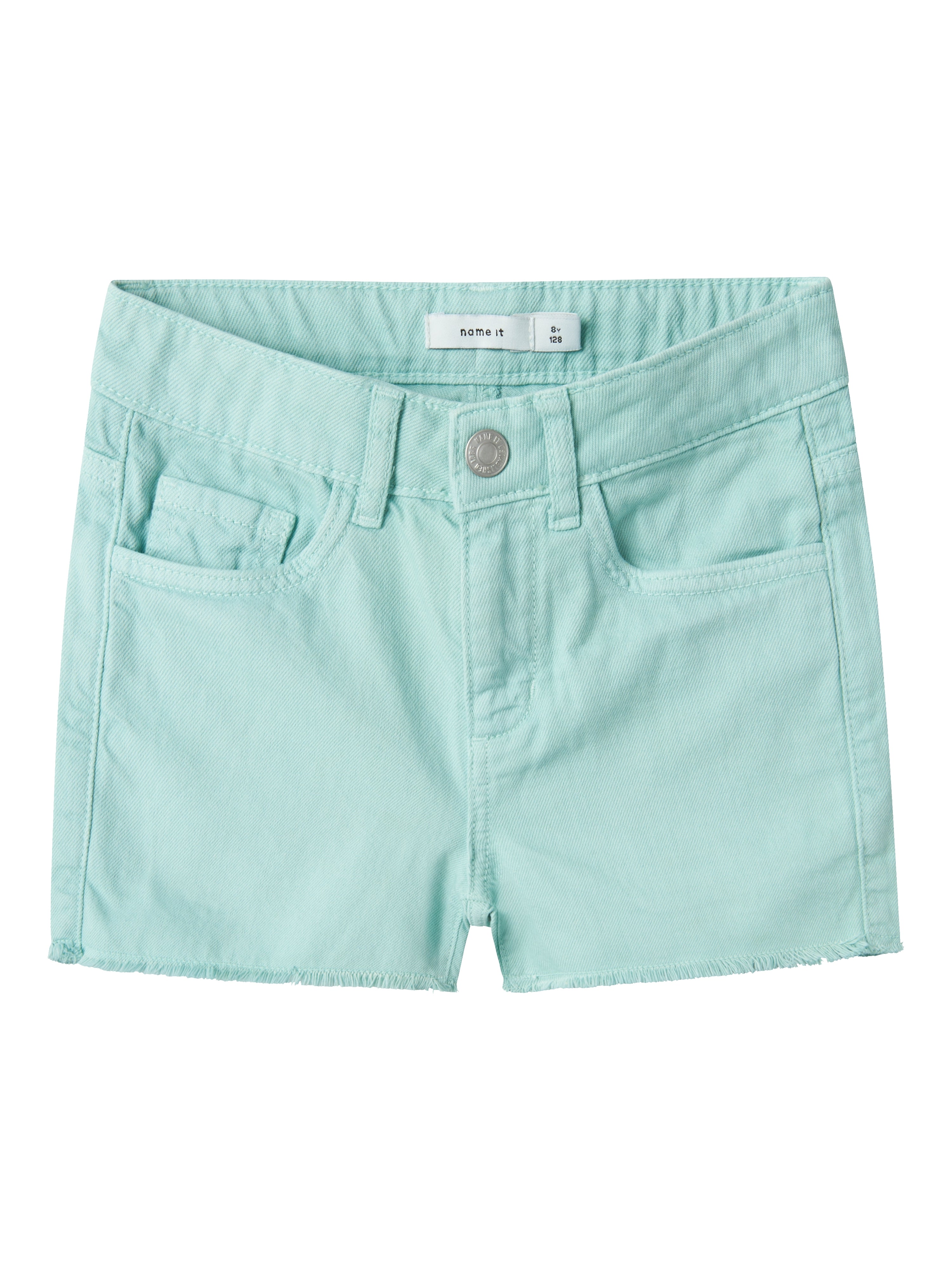 Short Vaquero Deshilachado Verde Agua Mini