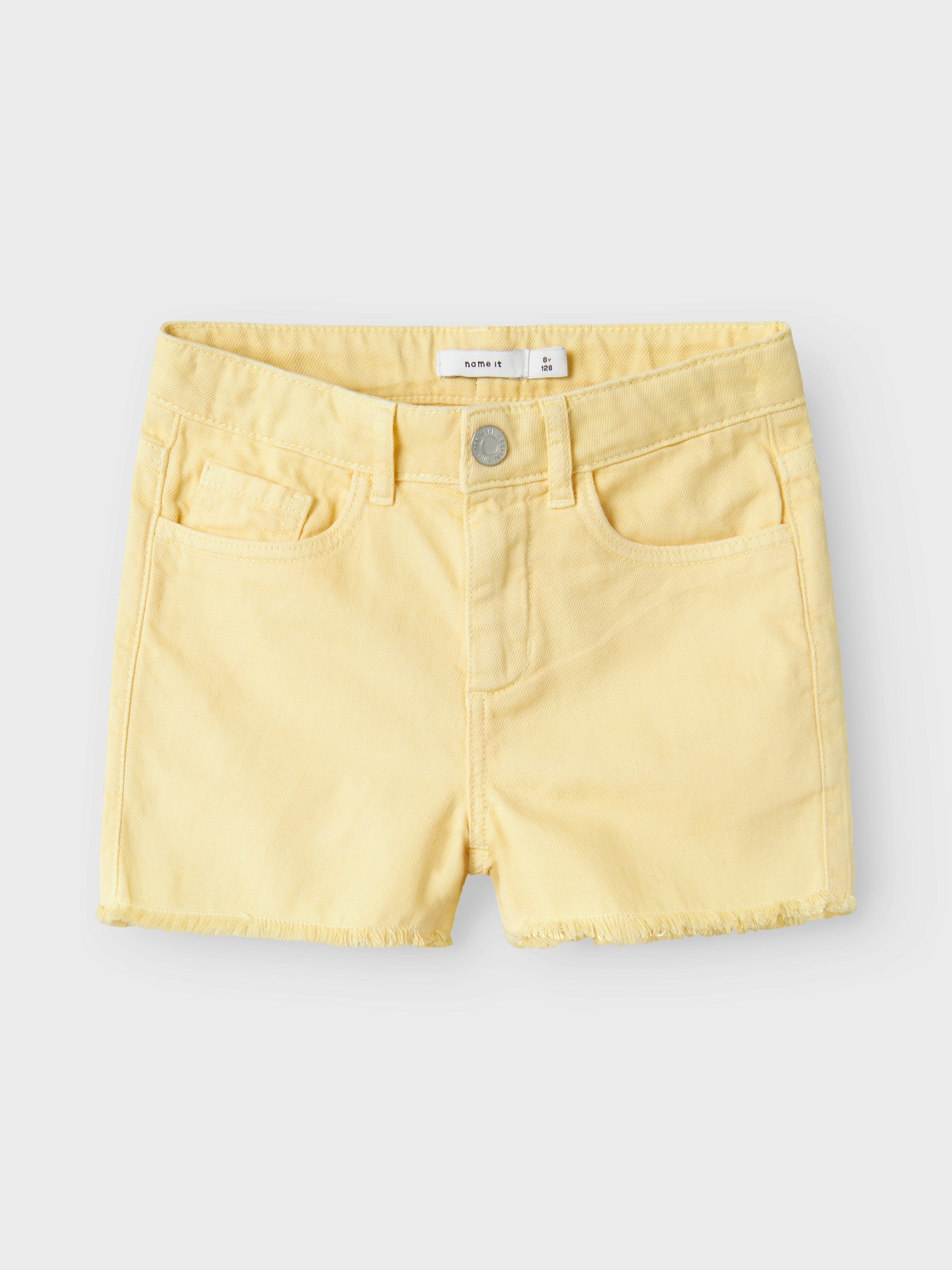 Short Vaquero Deshilachado Amarillo Mini
