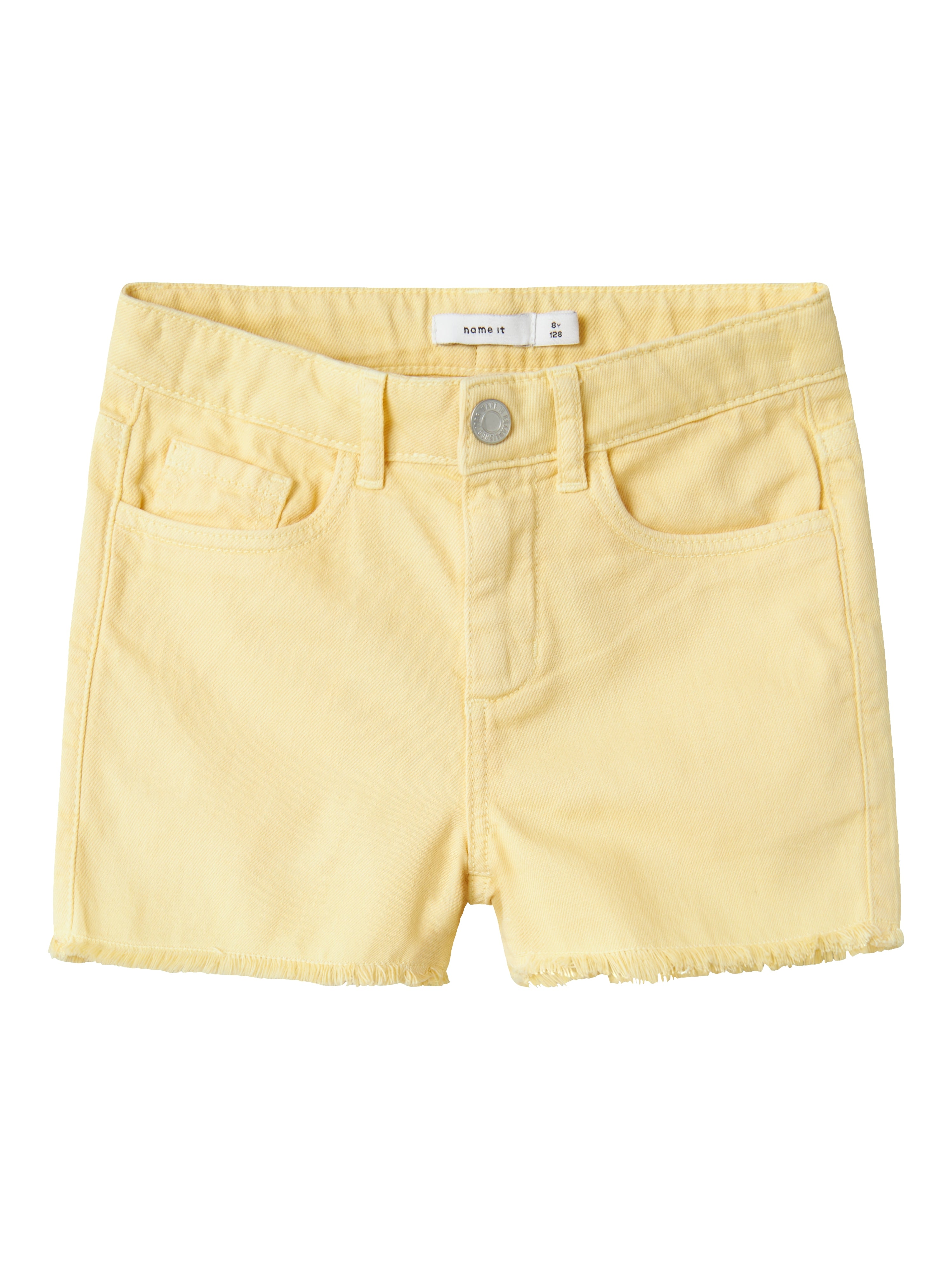 Short Vaquero Deshilachado Amarillo Mini