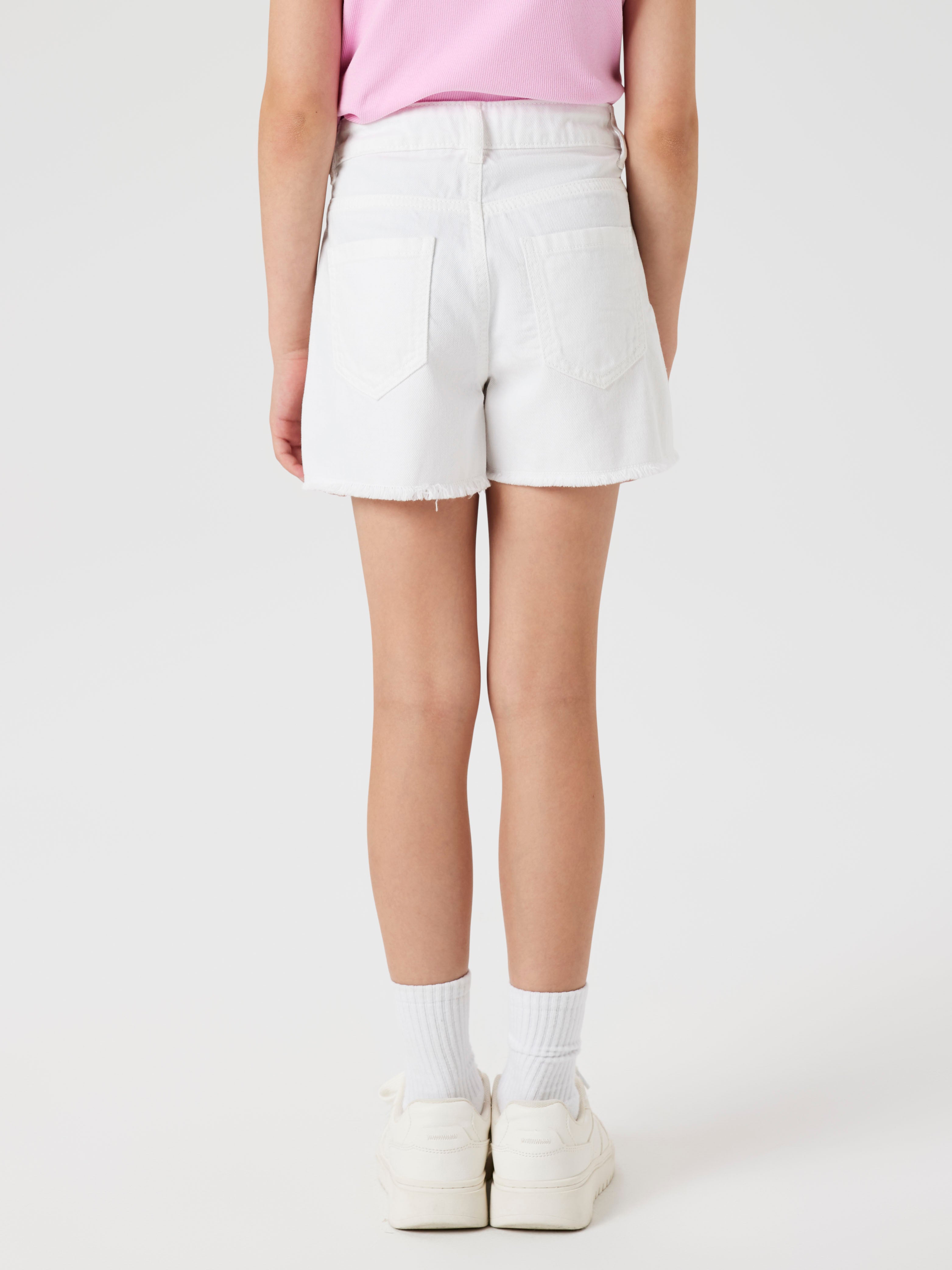 Short Vaquero Deshilachado Blanco Kid