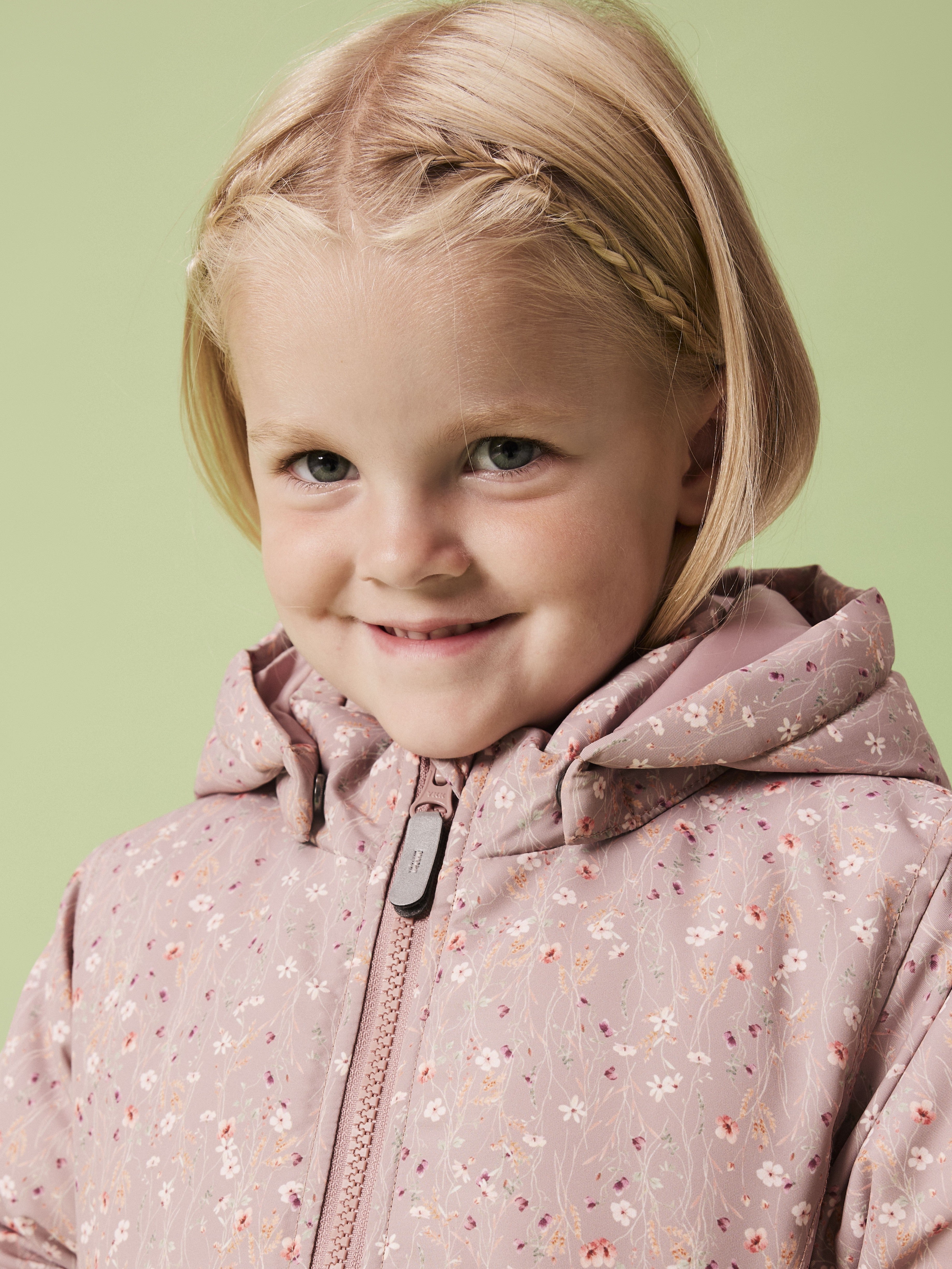 Chaqueta Acolchada Floral Rosa Mini