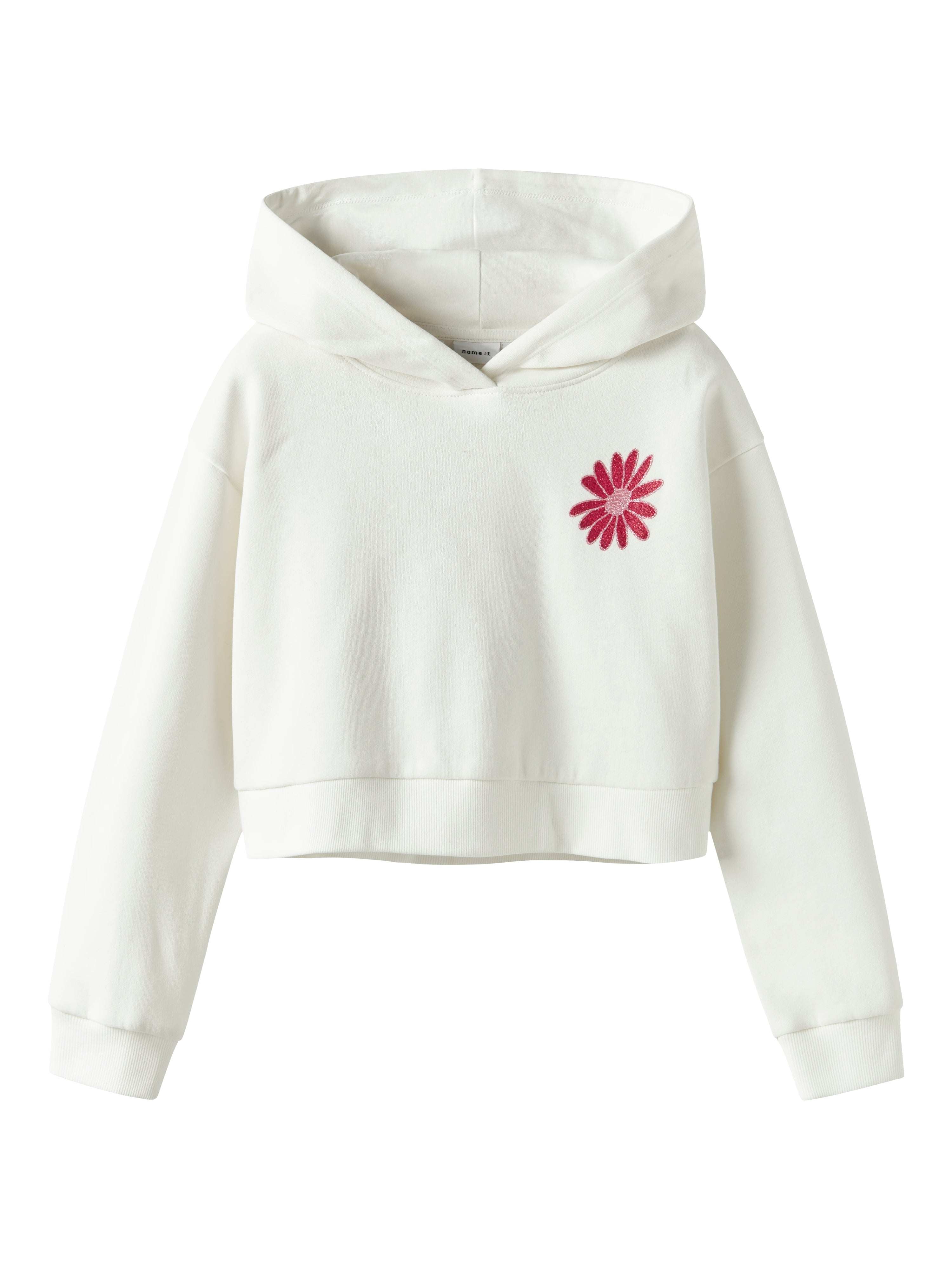 Sudadera Crop Flores Blanca Kid