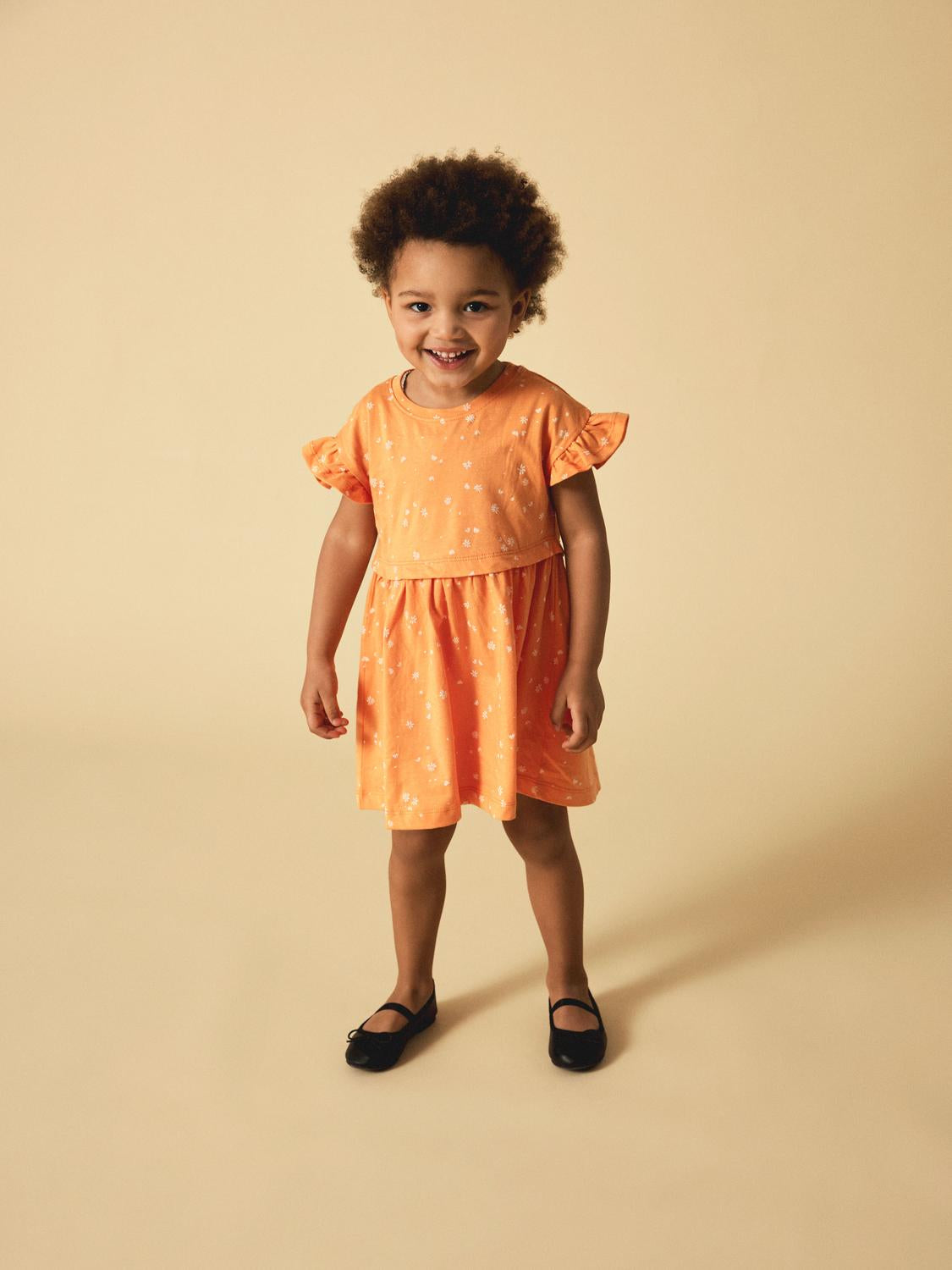 Vestido Volantes Naranja