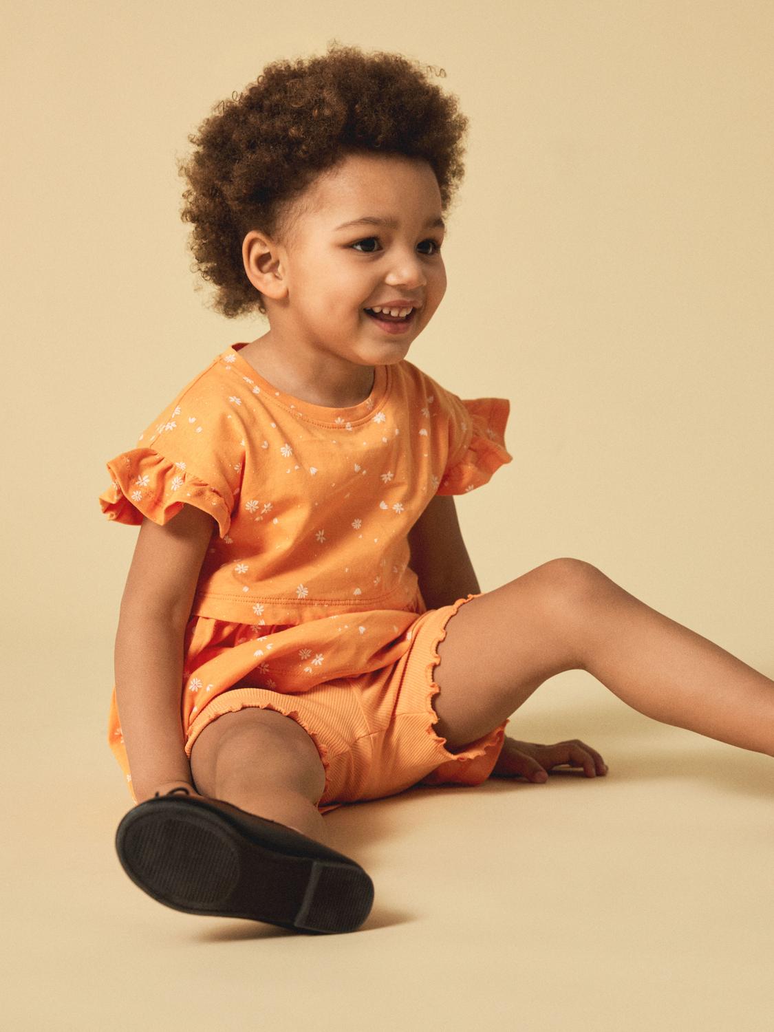 Vestido Volantes Naranja