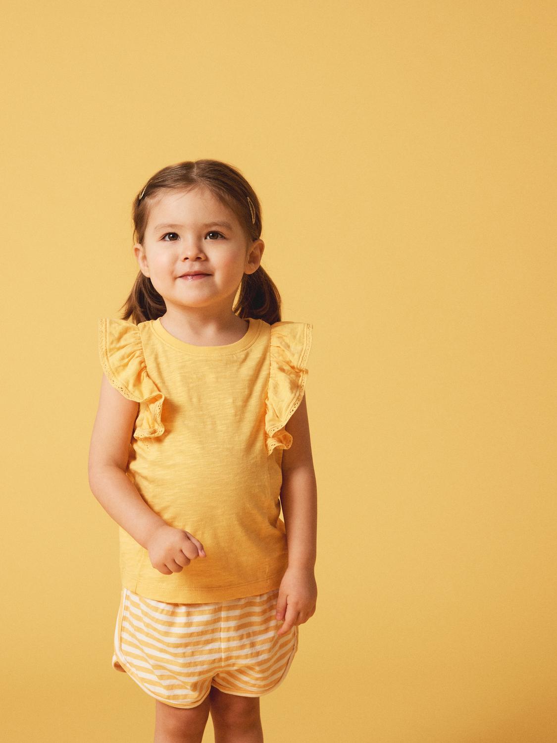 Short Rayas Amarillo Mini