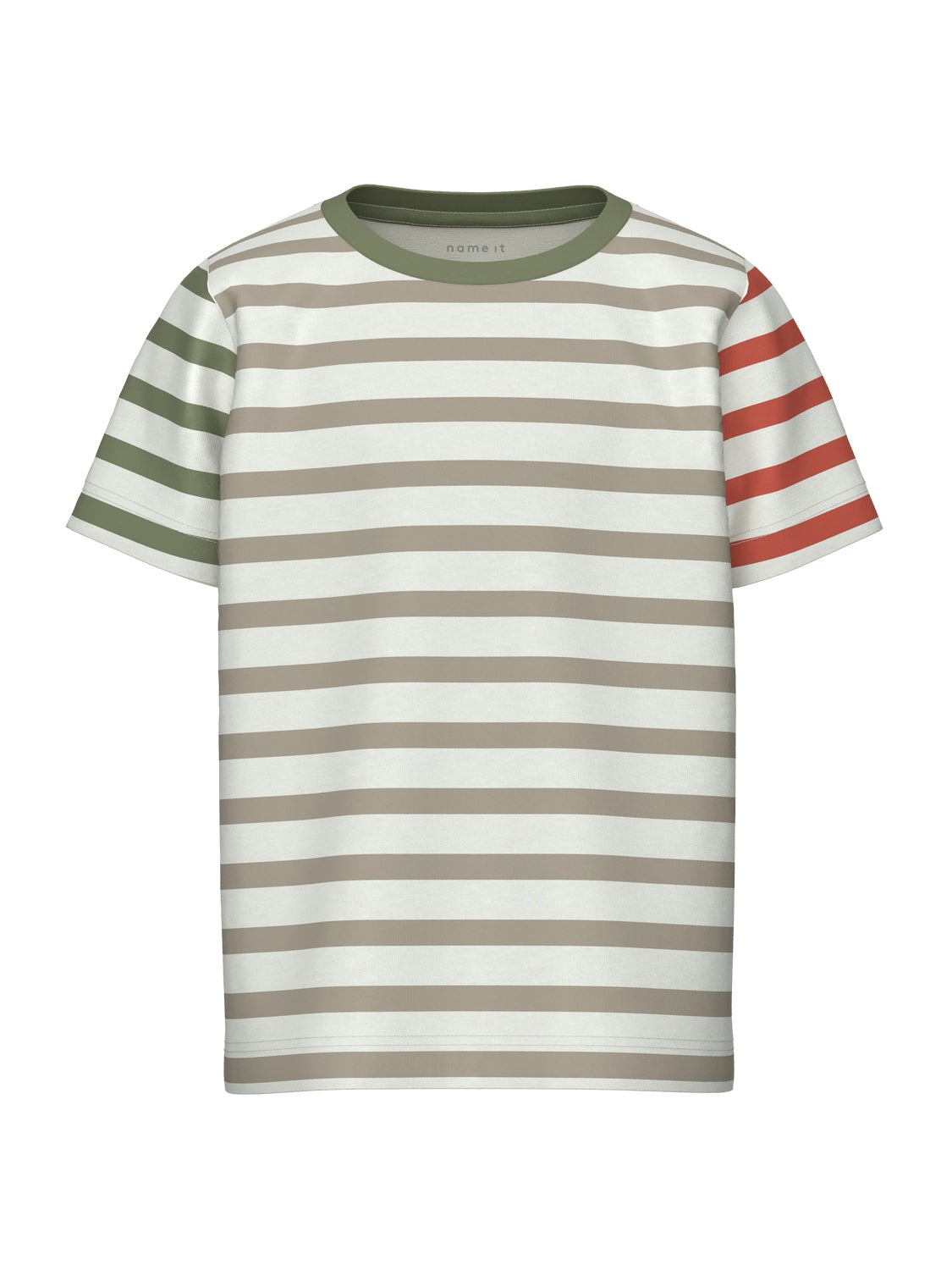 Camiseta Rayas Beige/Blanco