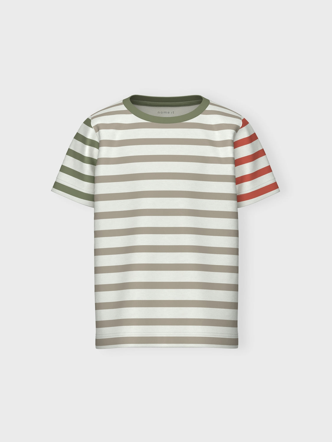 Camiseta Rayas Beige/Blanco