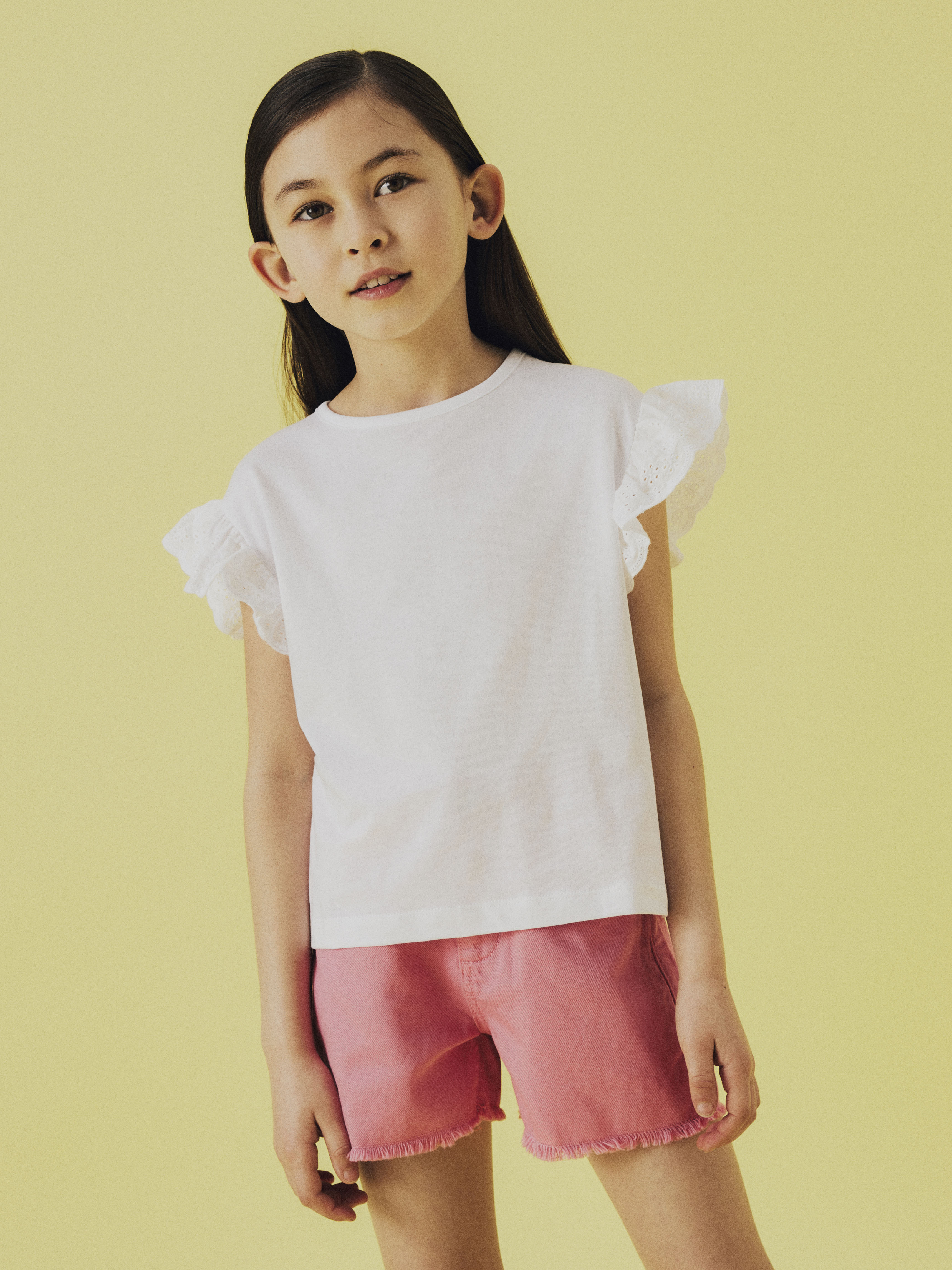 Camiseta Volantes Blanca Kid