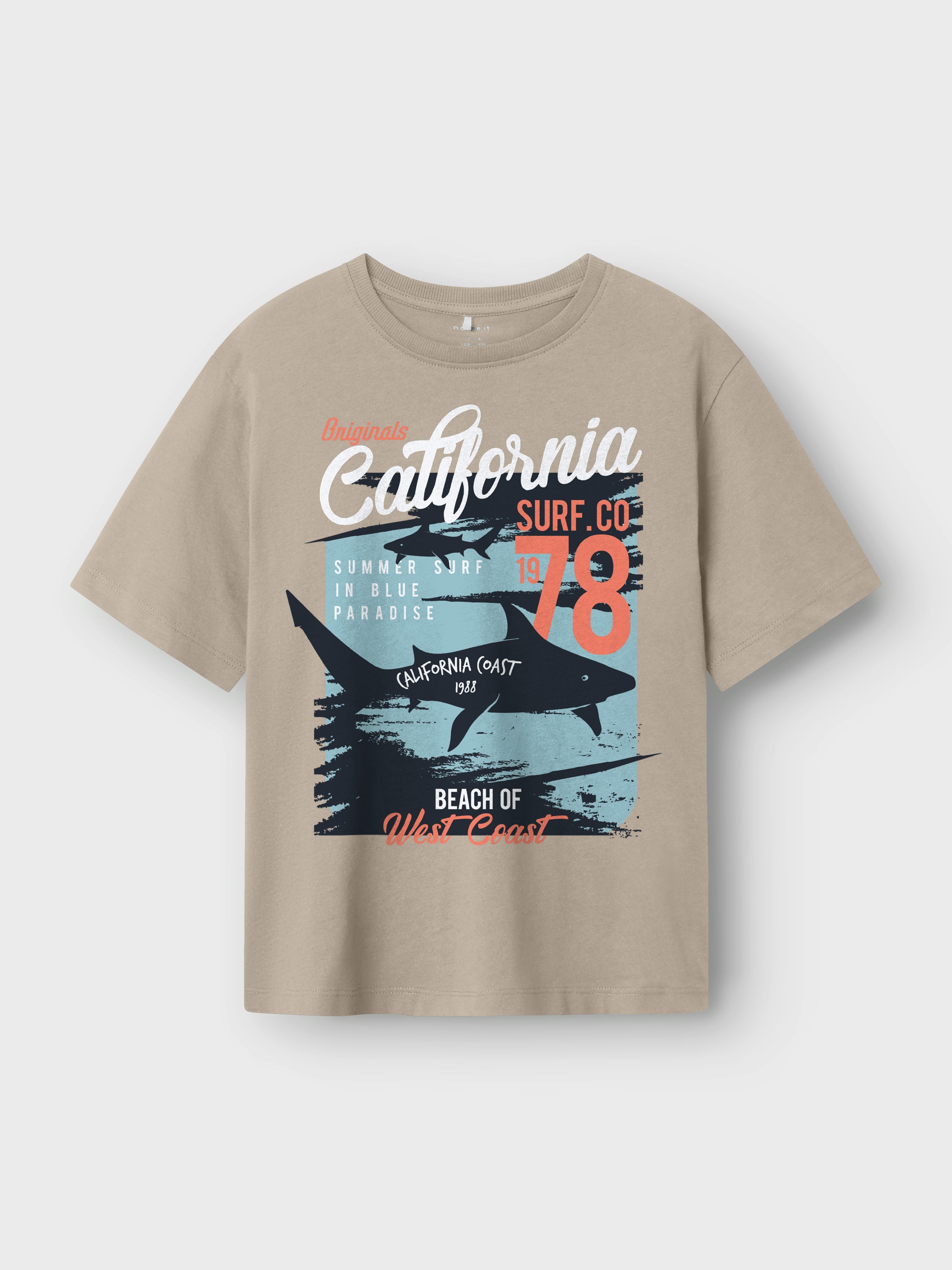 Camiseta California Tiburón Beige Kid