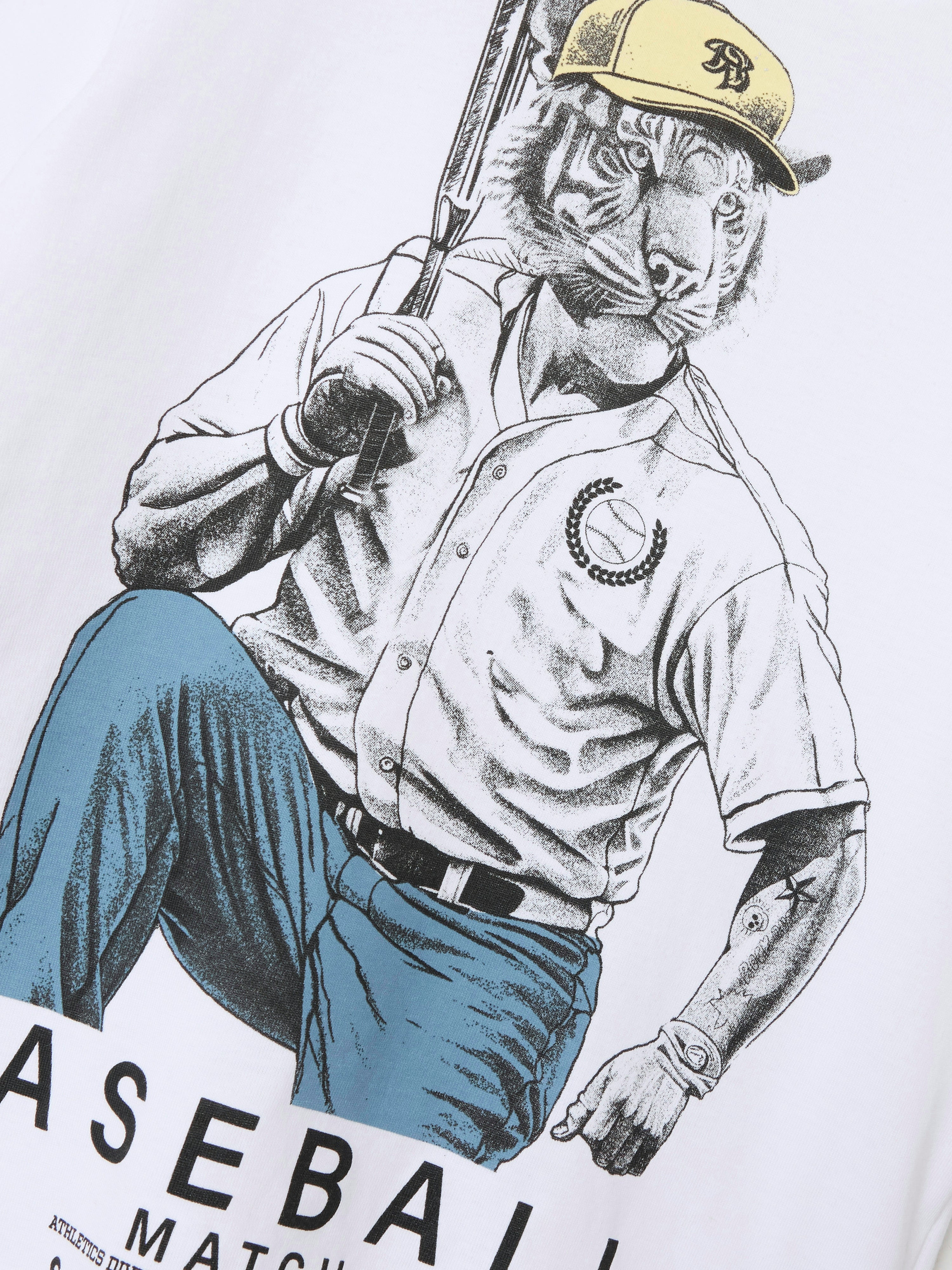 Camiseta Baseball Tigre Blanca