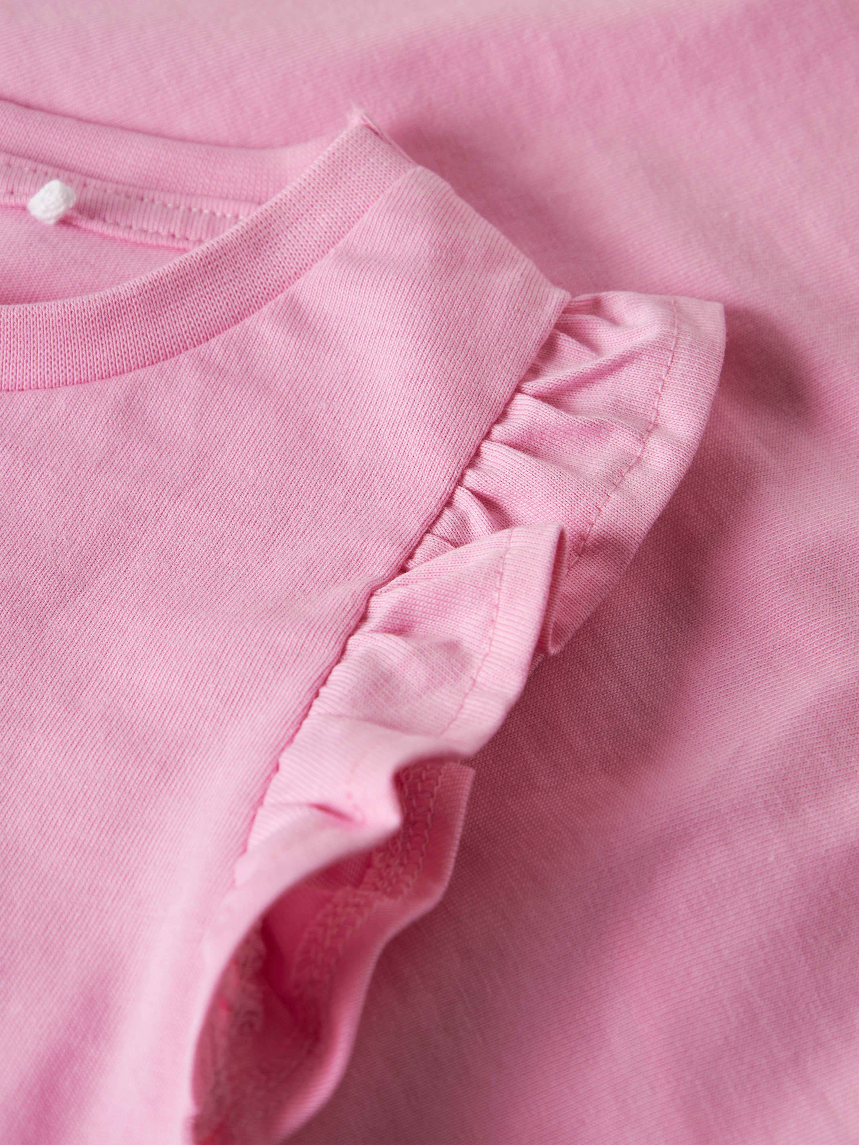 Camiseta Básica Volantes Pink