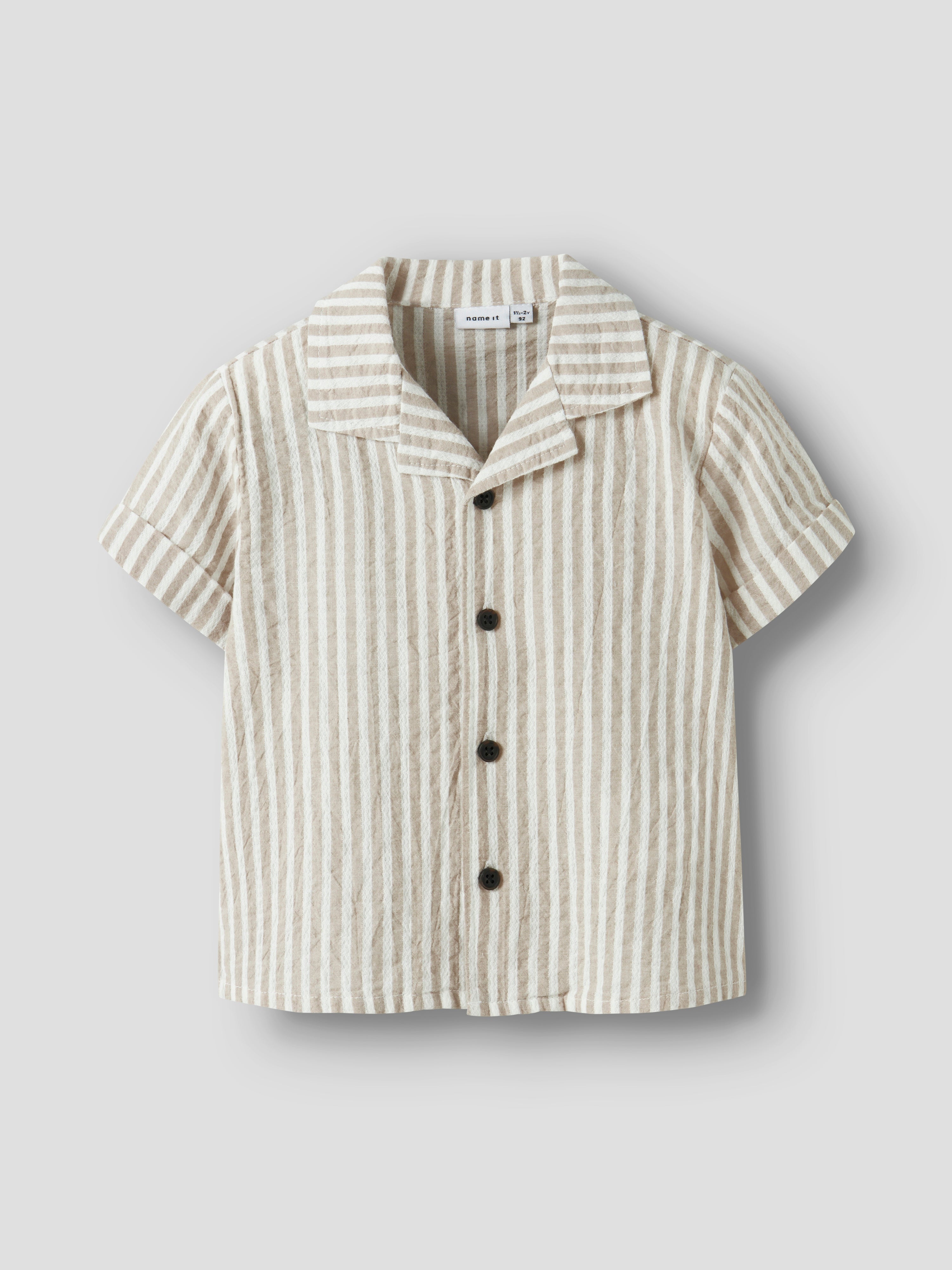 Camisa Rayas Beige Mini