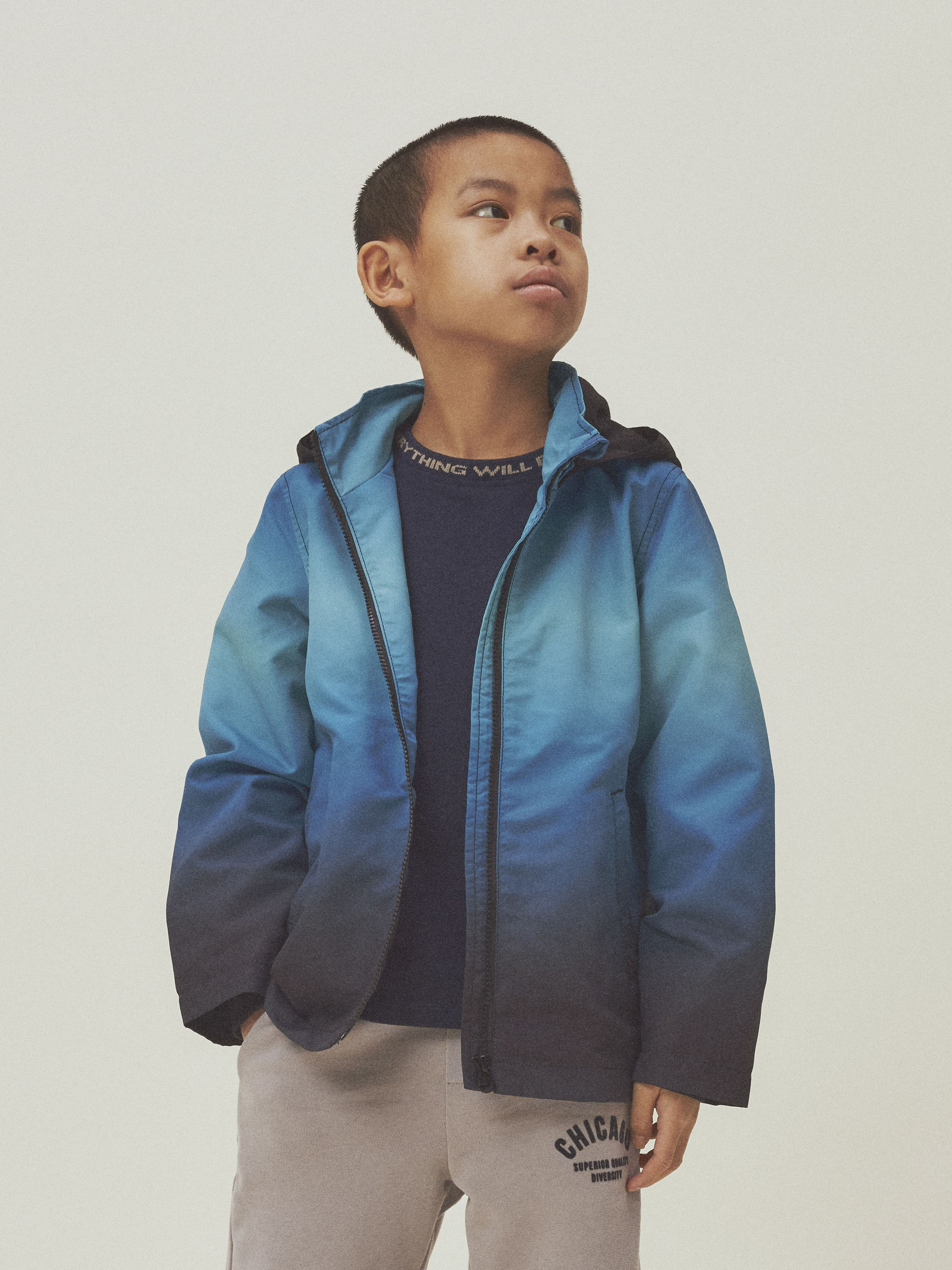 Chaqueta Fina Tie Dye Negra Kid