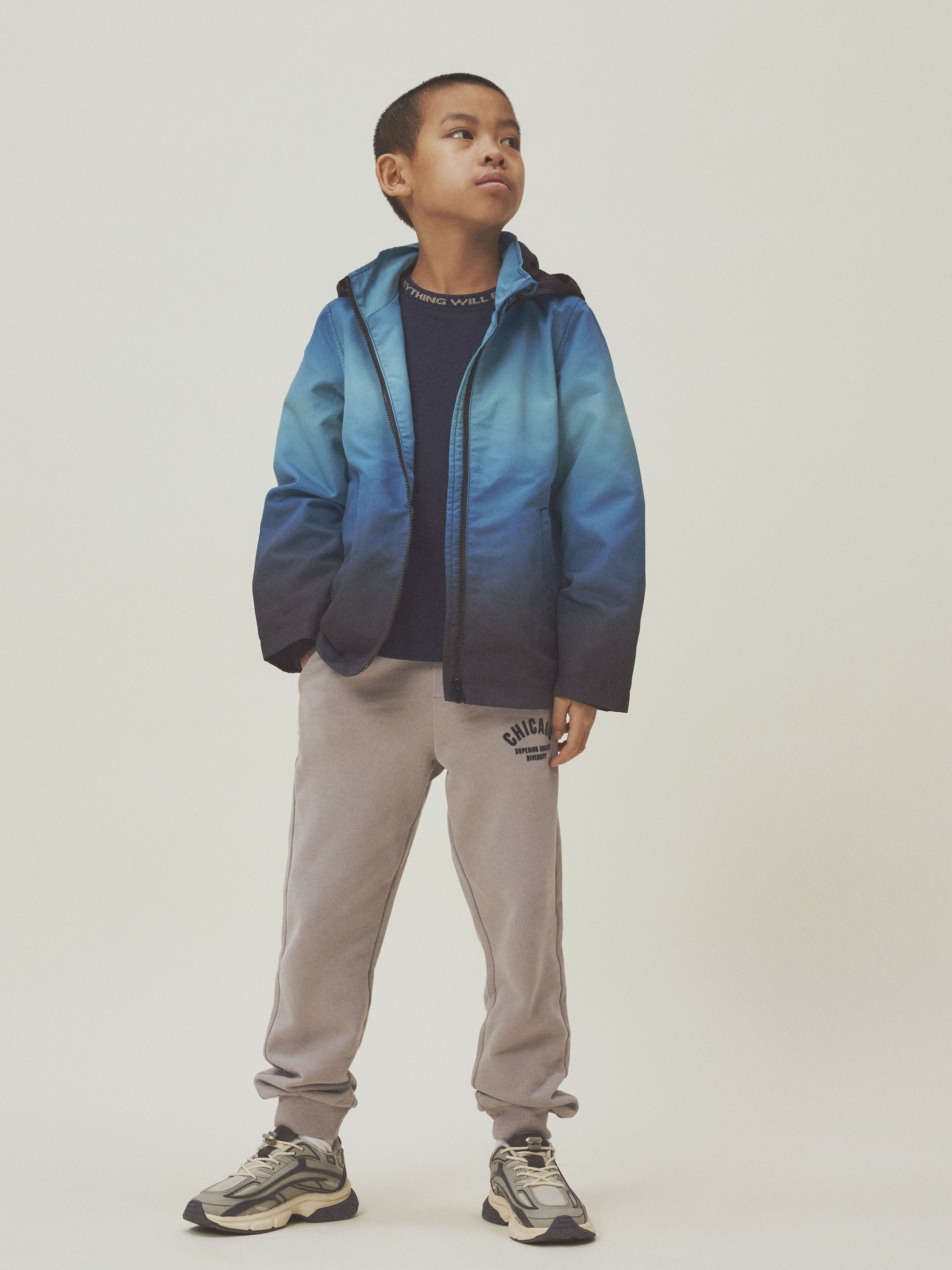 Chaqueta Fina Tie Dye Negra Kid