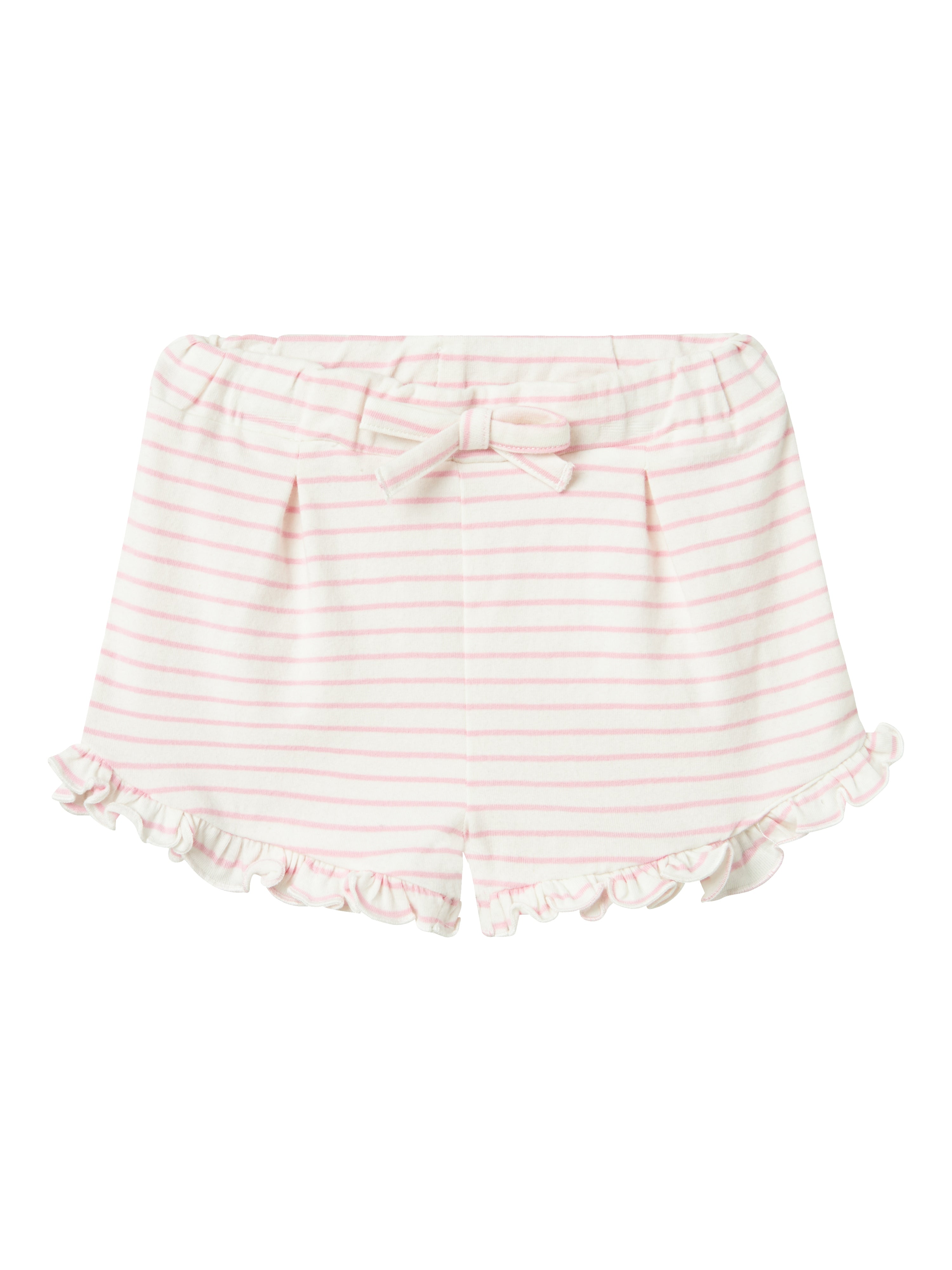 Short Rayas Volantes Bebé Rosa