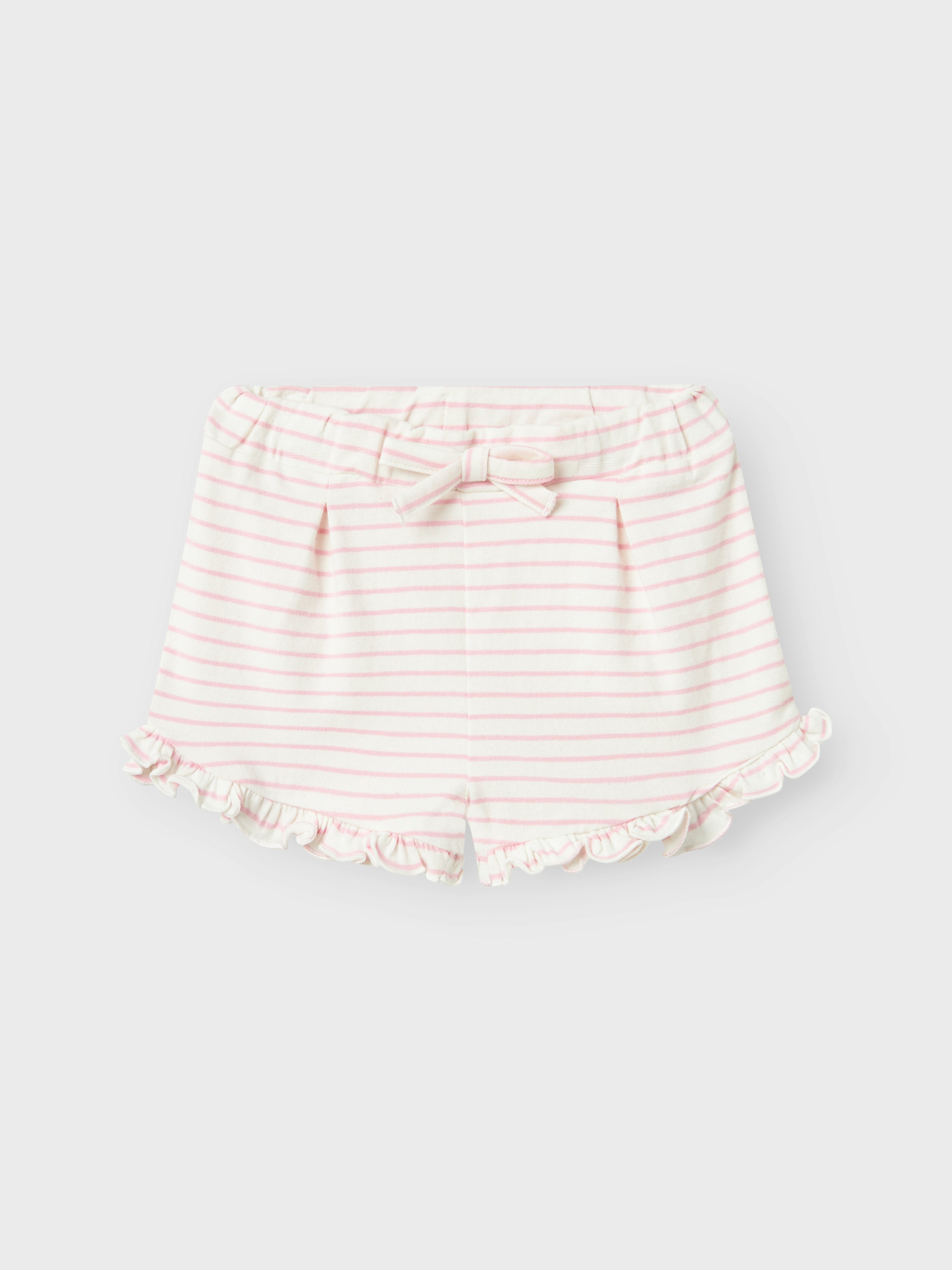 Short Rayas Volantes Bebé Rosa