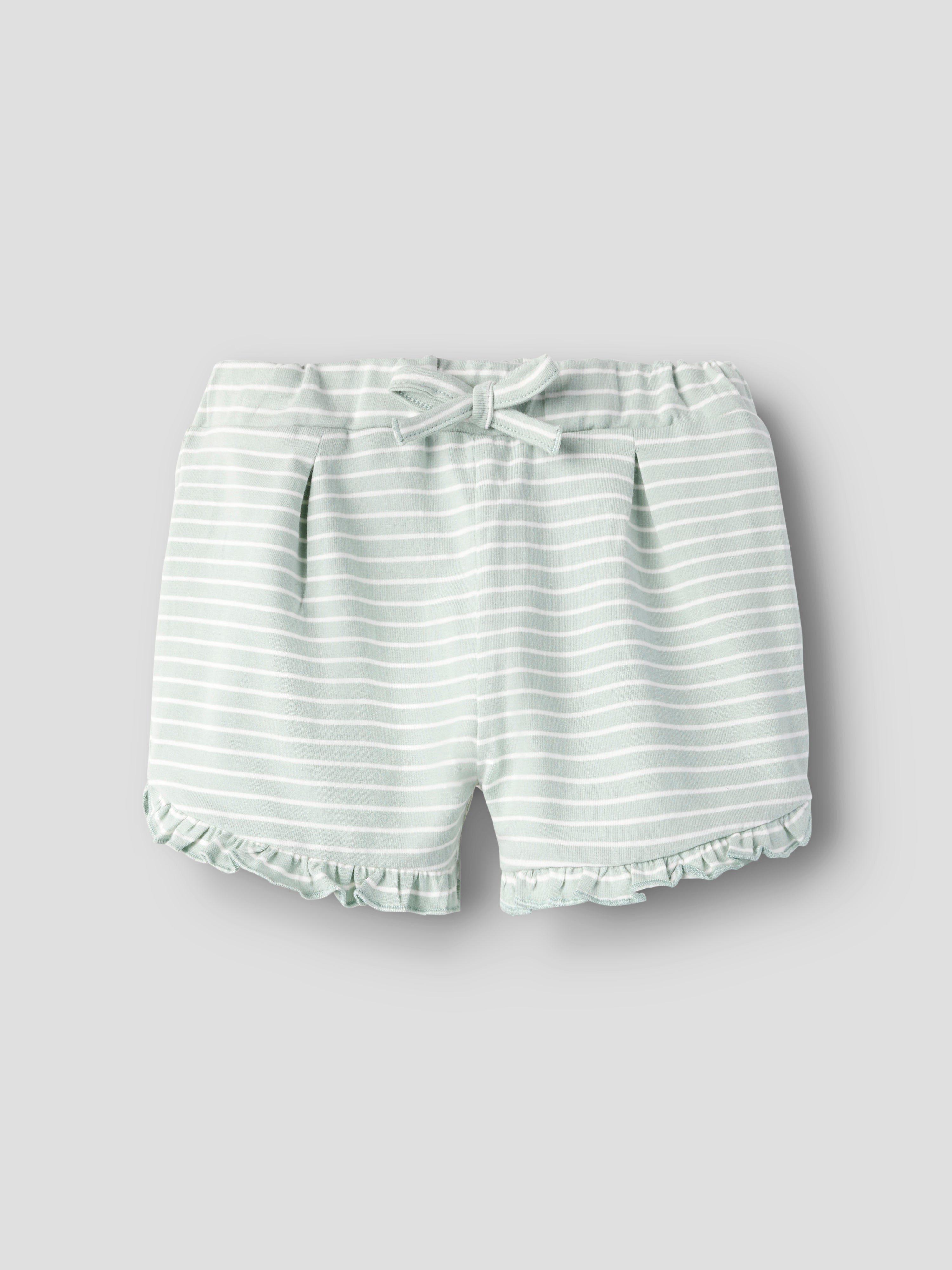 Short Rayas Volantes Bebé Verde
