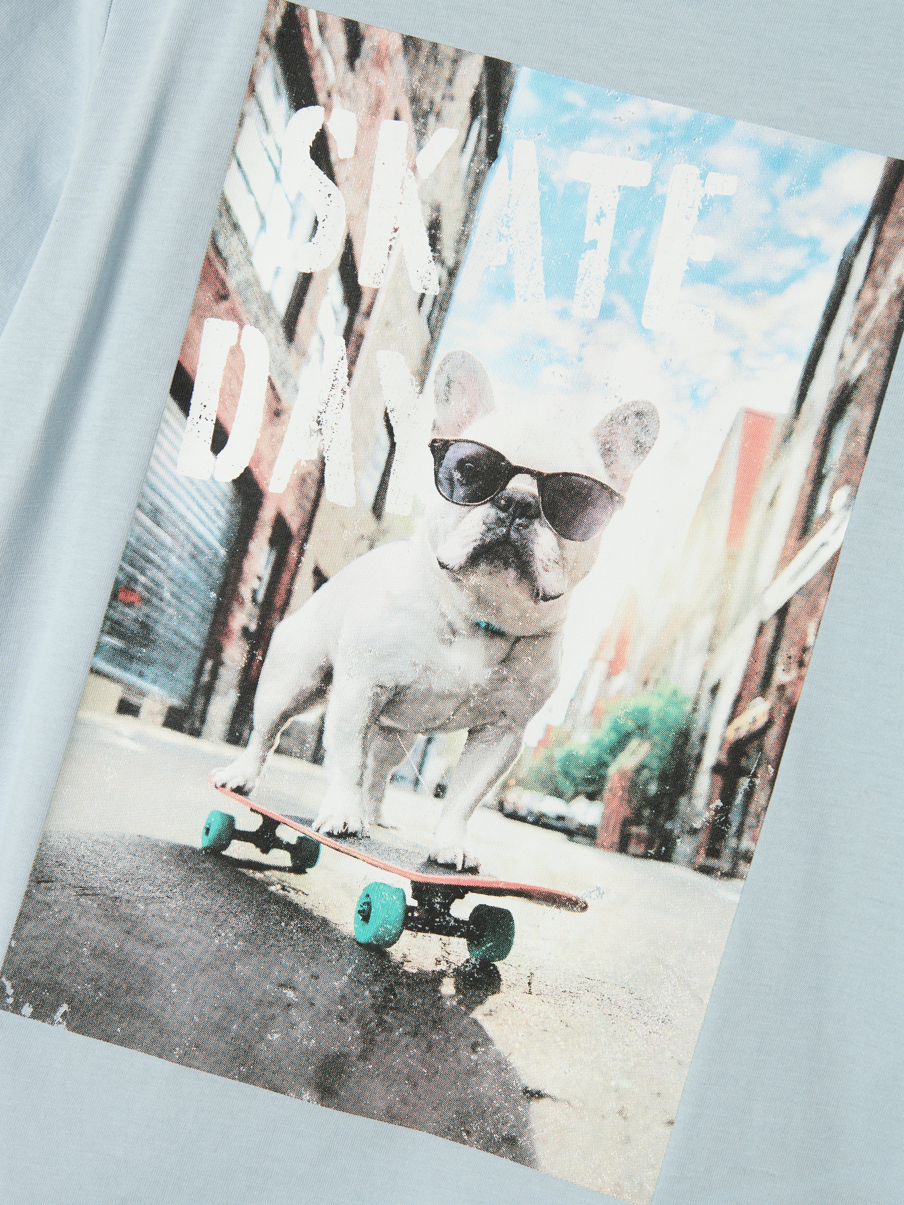 Camiseta Perro Skate Azul Kid