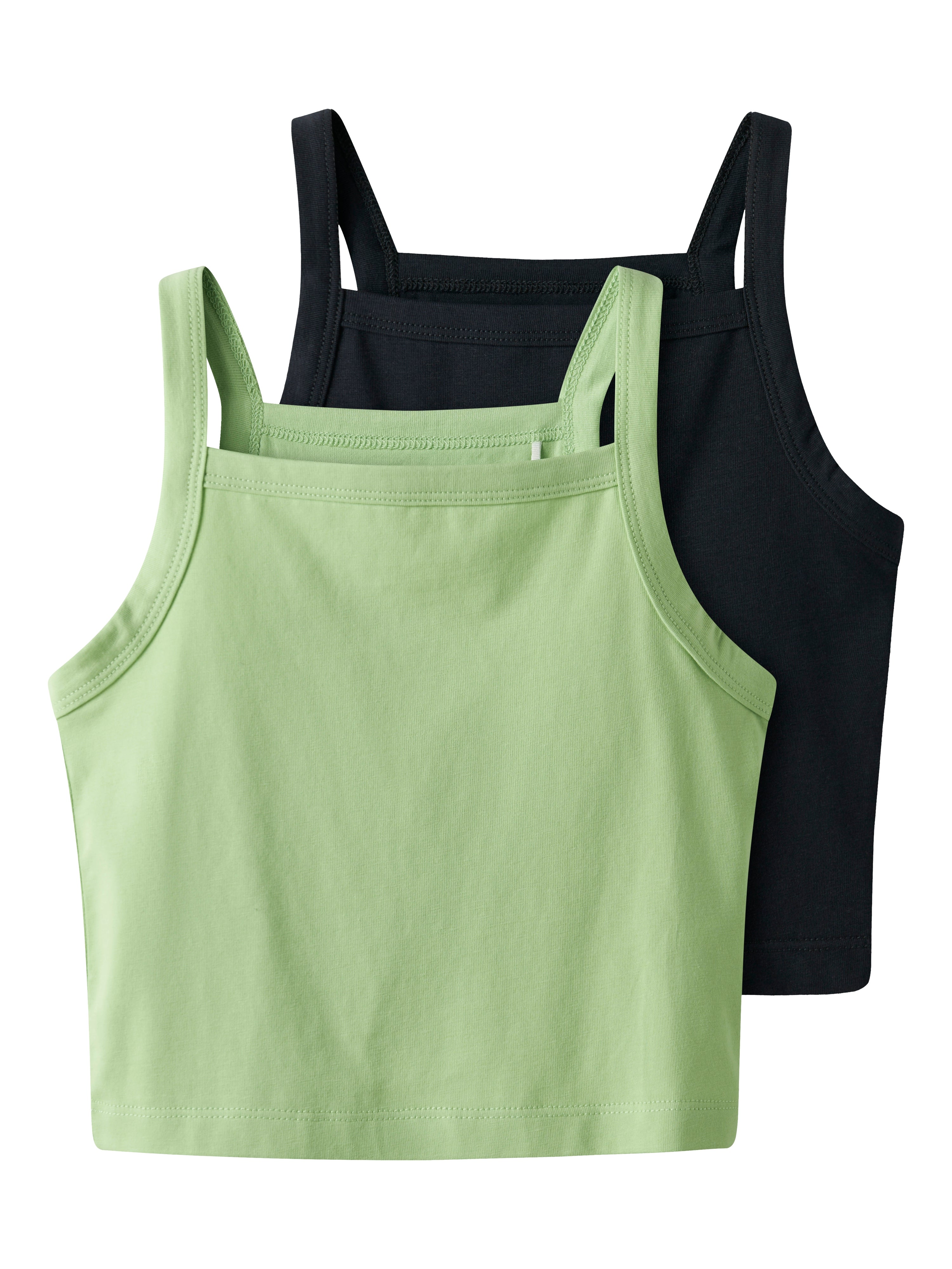 Crop Top Pack2 Negro/Verde Kid