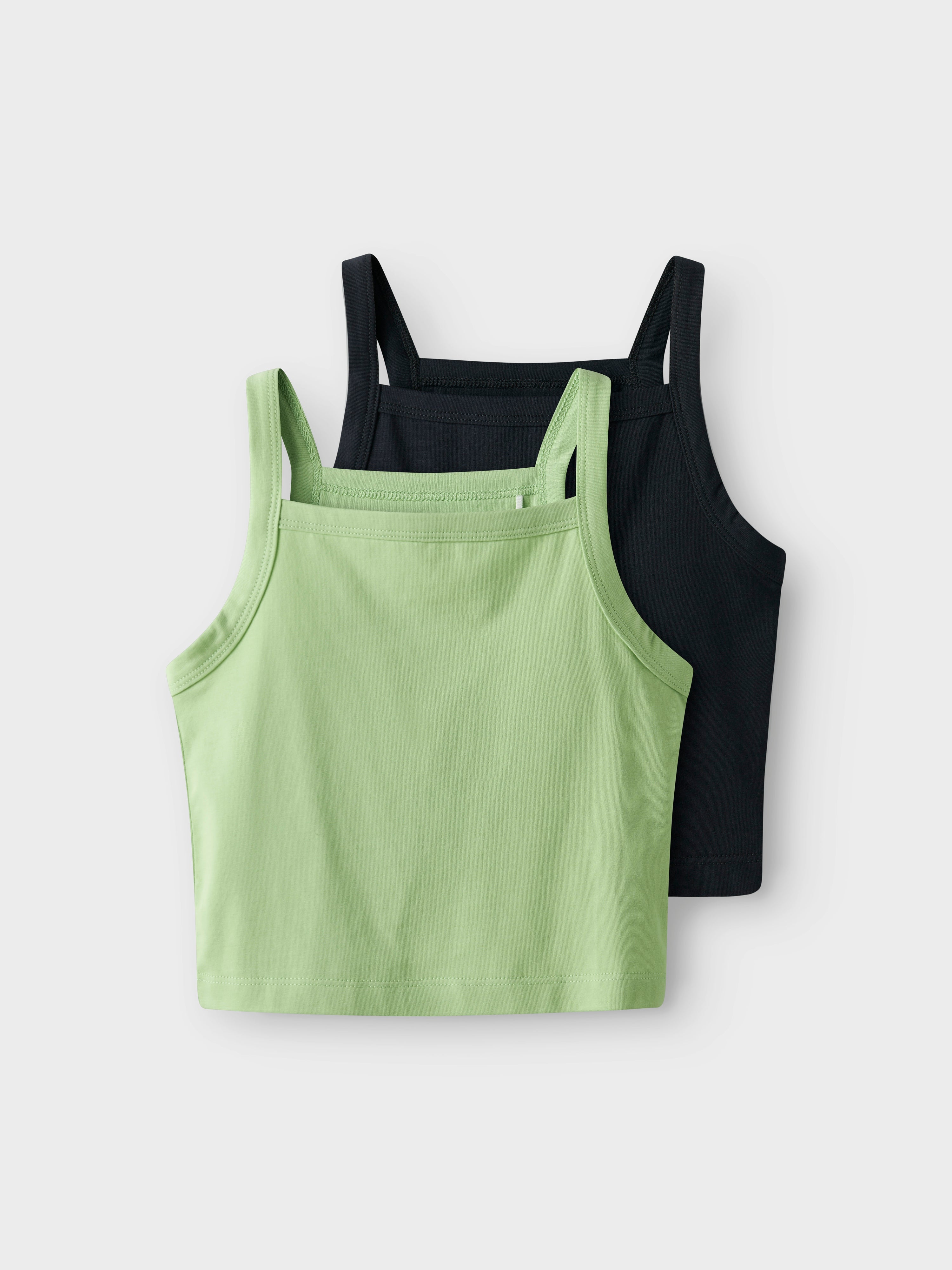 Crop Top Pack2 Negro/Verde Kid