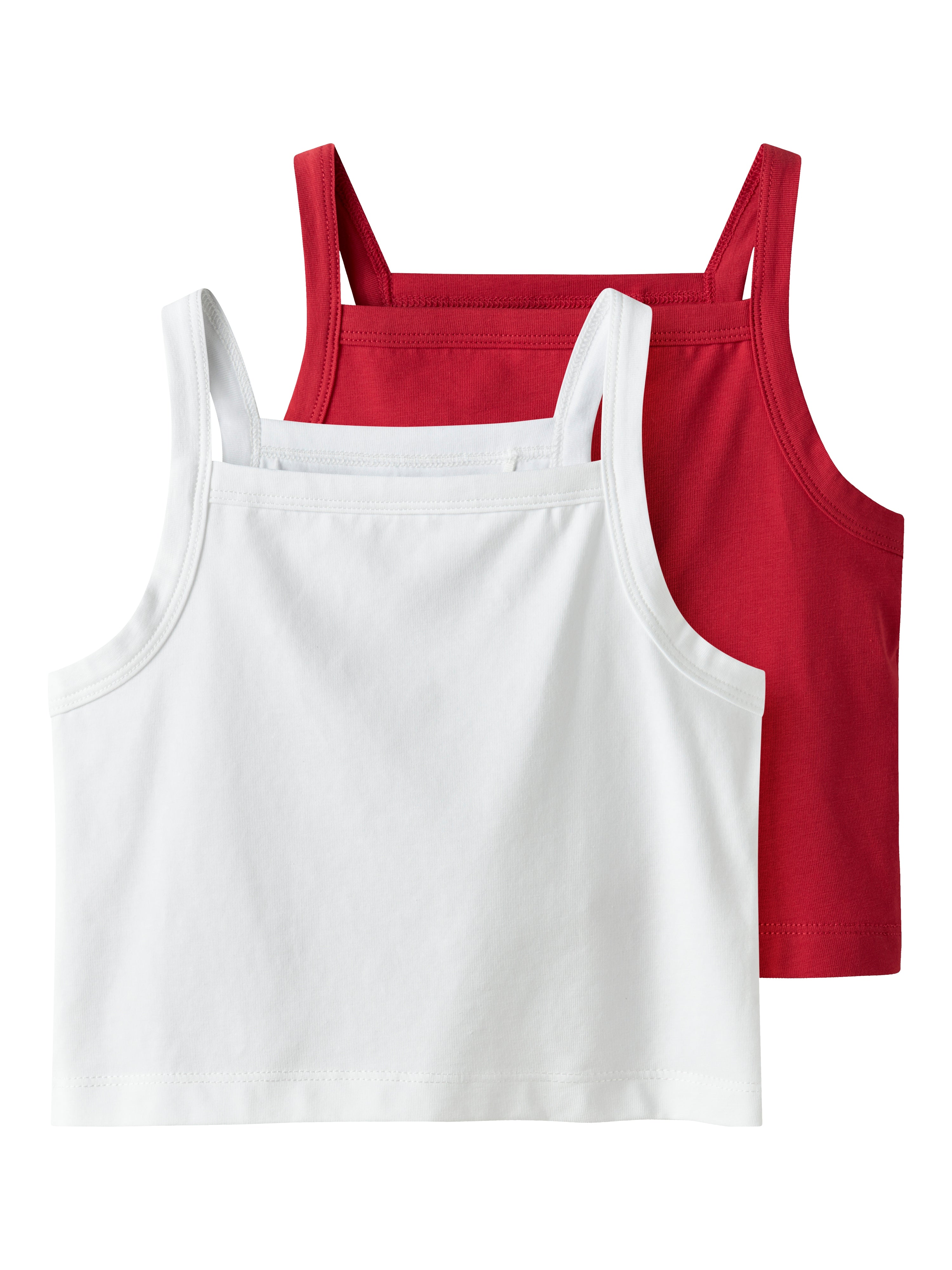 Crop Top Pack2 Blanco/Rojo Kid